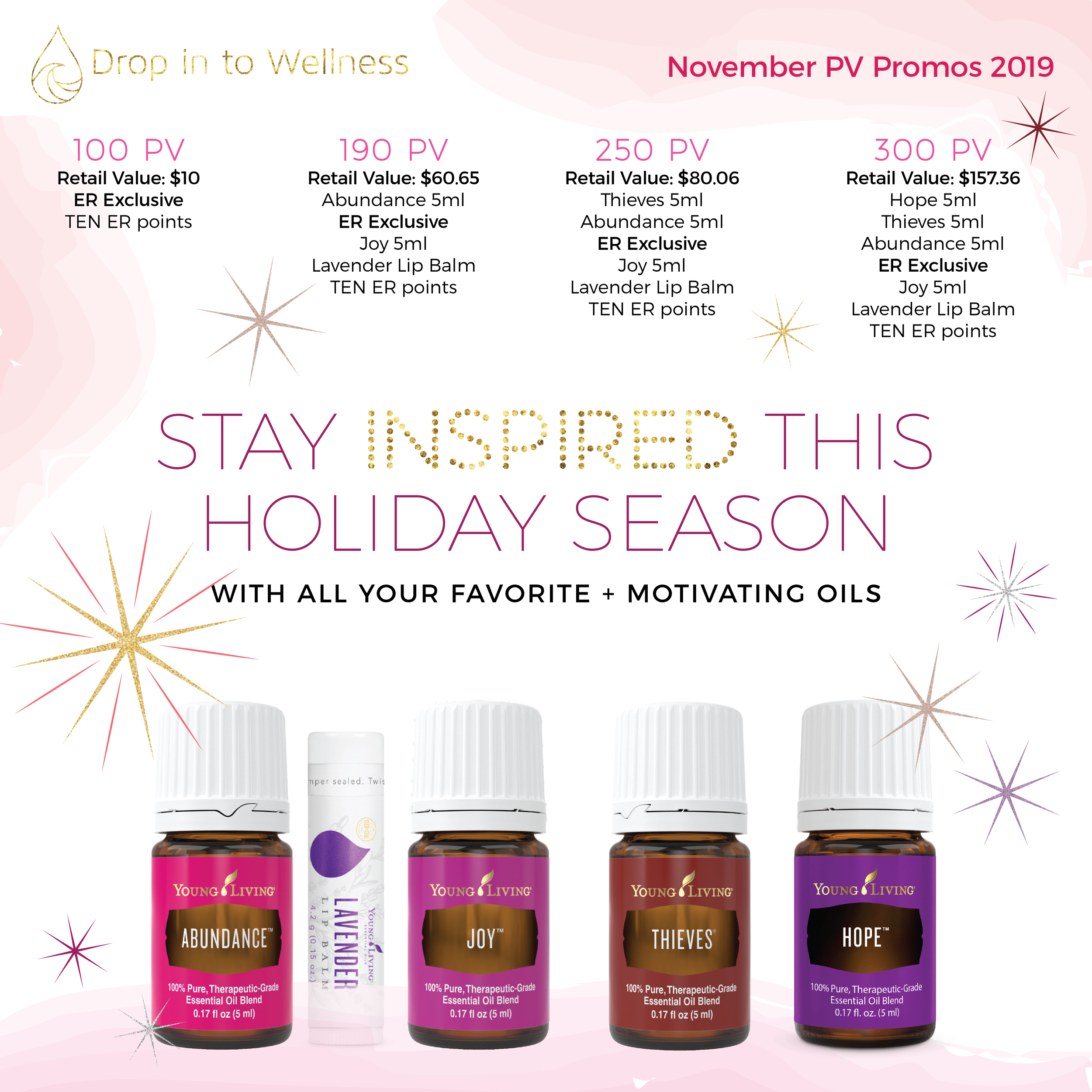 Young Living November Promos 2019 — Drop in to Wellness