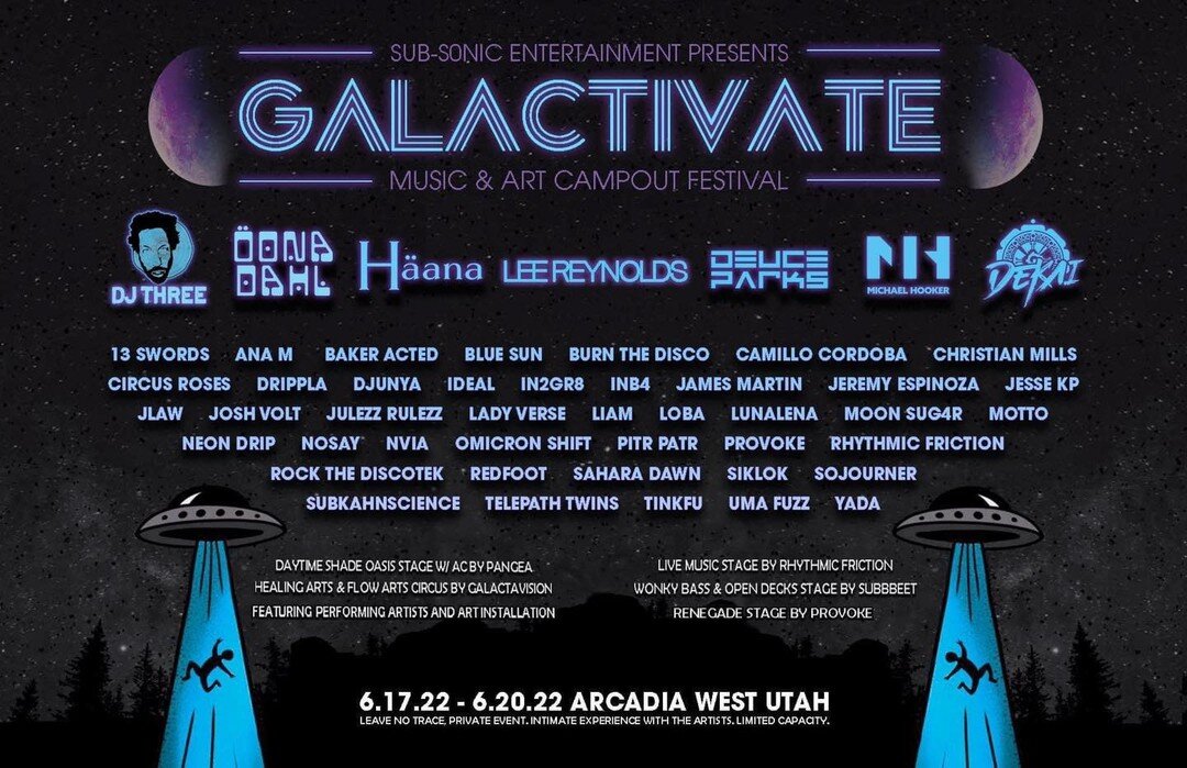 I&rsquo;m so freaking stoked to announce I&rsquo;ll be helping bring the BASS at GALACTIVATE this summer in the deserts of Utah. For those of you who don&rsquo;t know, these events are ones where we can get together, bring in the energy of the stars,