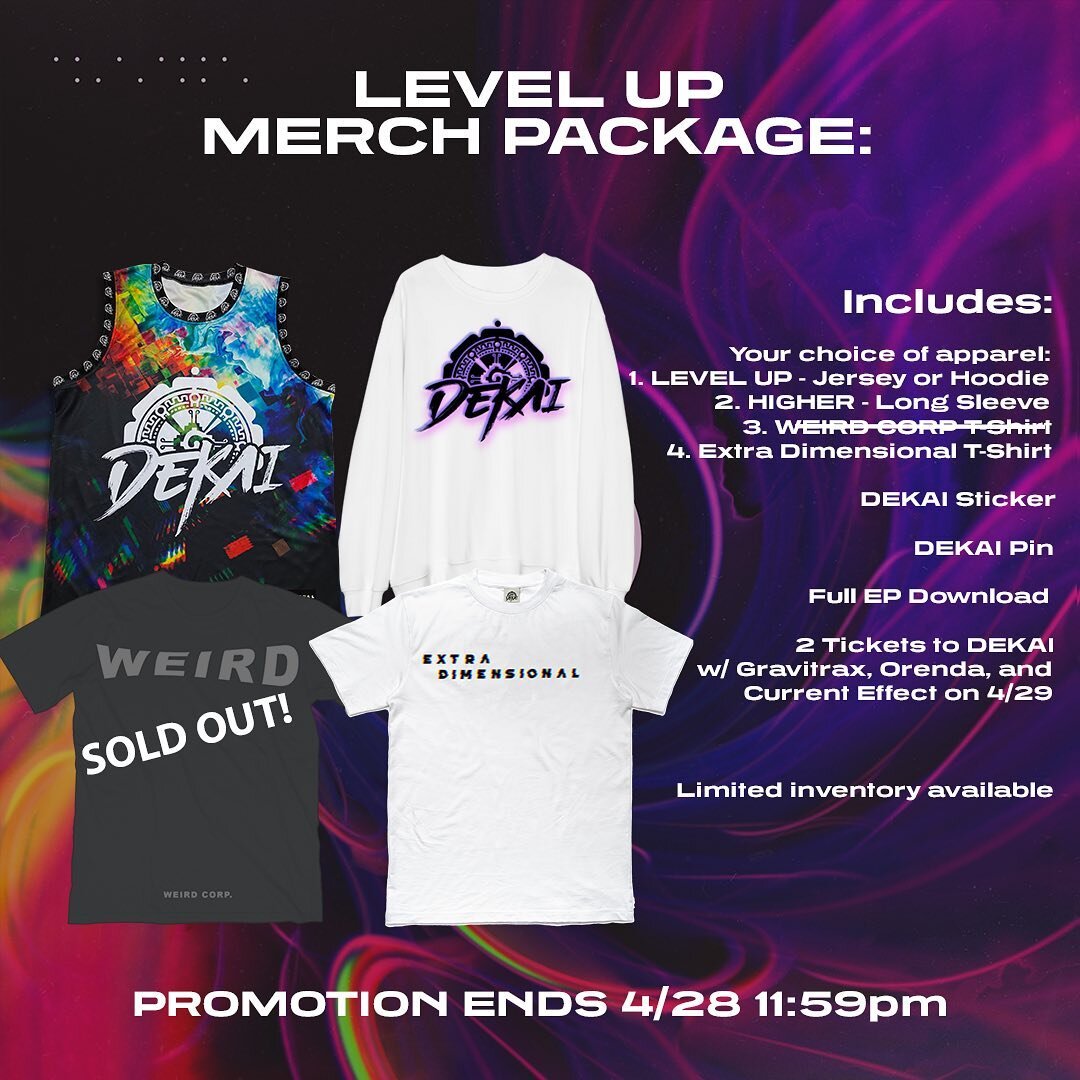 MERCH BUNDLES 👽💫💖🚀

As a thank you to all of you for the support we&rsquo;re offering last minute merch bundles so you can get some drip and tickets at a discounted rate! These are limited and will only be available until 4/28 at 11:59pm MST. 

G