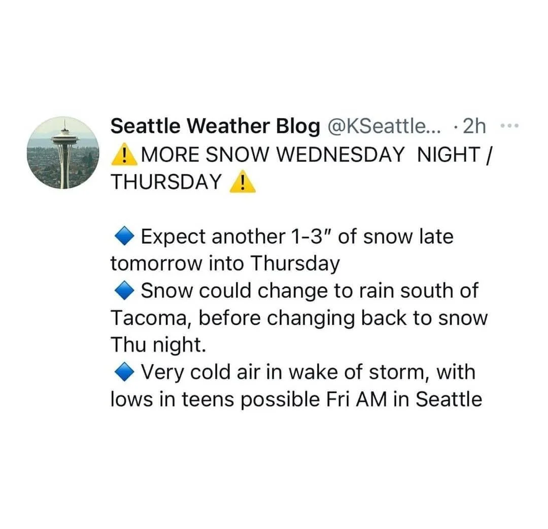 Please be safe community! If you need anything don't hesitate to ask! If you need a place to stay warm we will be open from 7am to 5pm if you need coffee, tea, hot chocolate or soup and you don't have money please come on over! We got you here at The