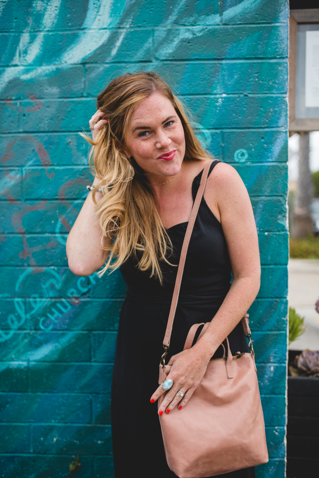 Rosario Jumpsuit and Abera Commuter in Dusty Rose