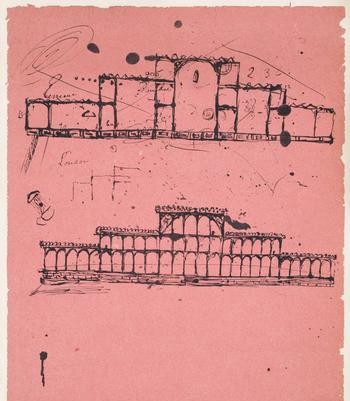 Sketch by Joseph Paxton on blotting paper