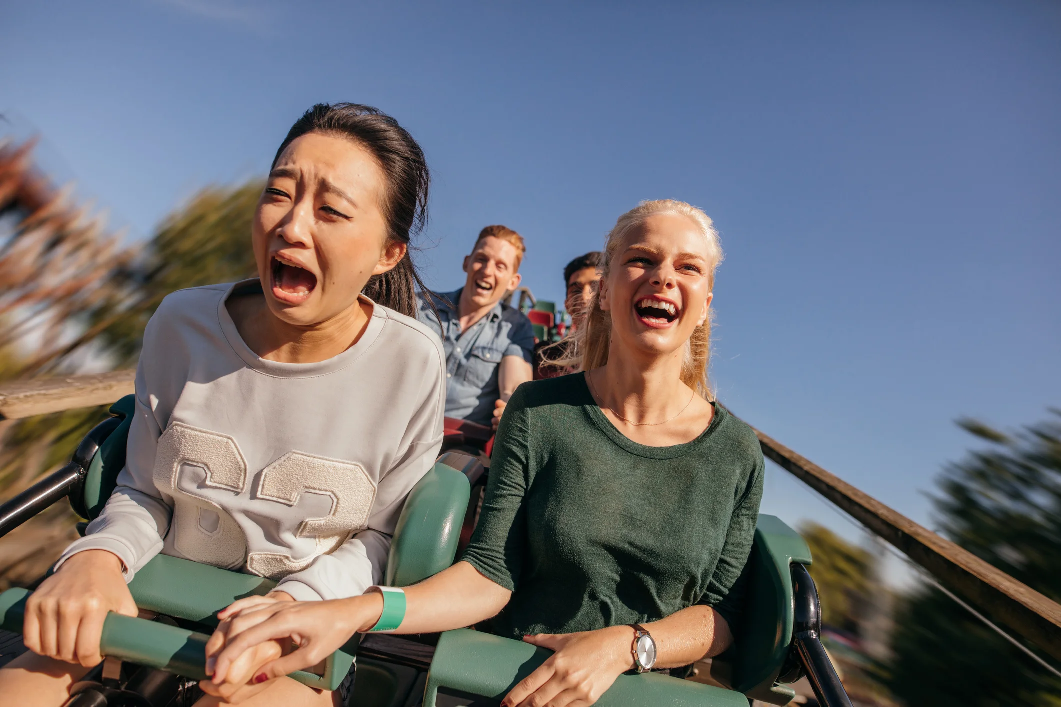 This picture is just too perfect. It's okay to laugh! You're the sweet lady on the left if your estrogen and progesterone can't balance out. Just anxious and panicked and on the track to depression until your period comes. You are the lady on the right if your body has been able to balance out the levels. LADY ON THE RIGHT - if this is you, LOOK at that hand placement. Take care of your friends who may have imbalances. They are too down to reach out to you. Reach out to them and love on them!! Man in the back - hang on ;)