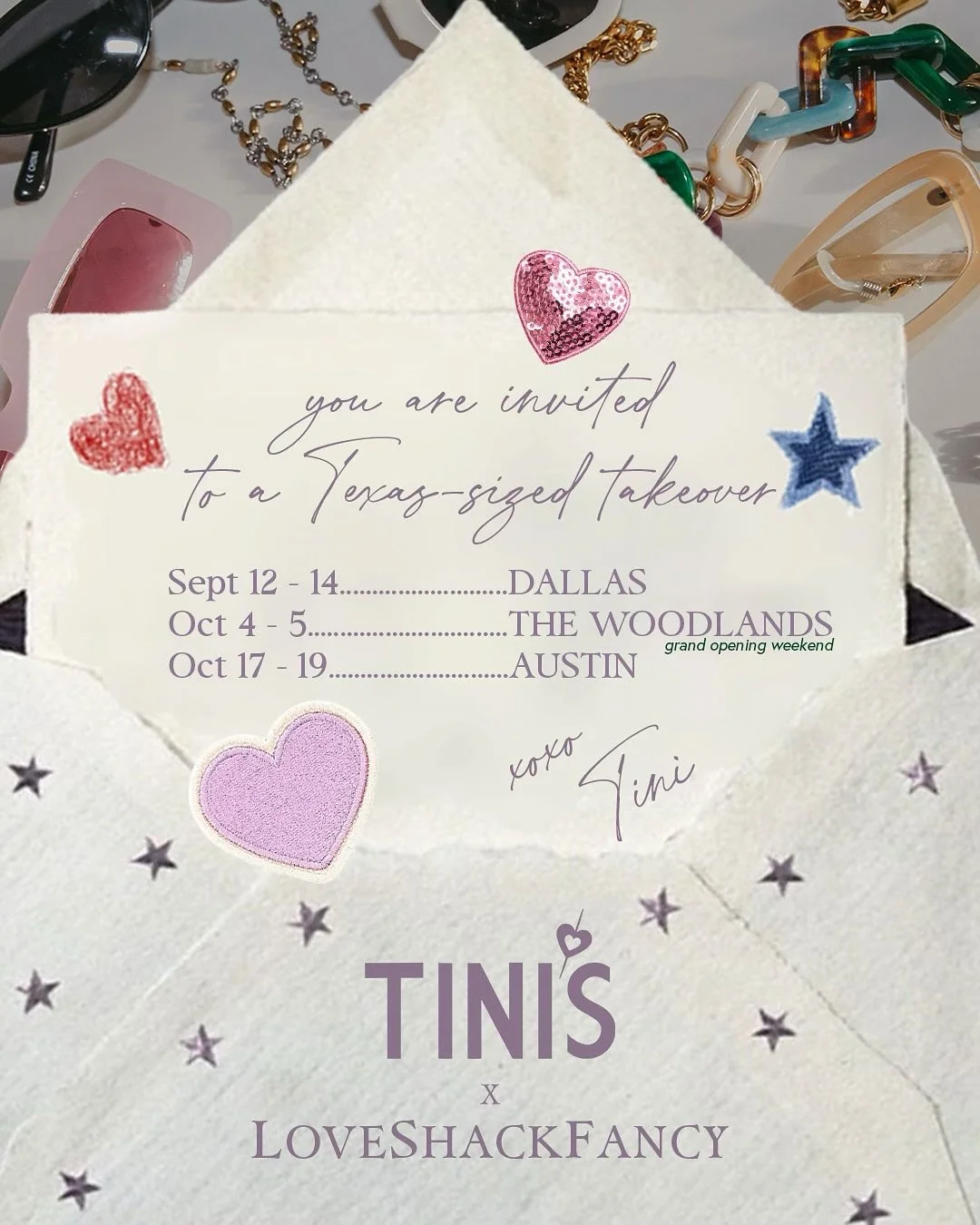 look ya&rsquo;ll! it&rsquo;s a tini texas takeover 🤭

thank you so much to @loveshackfancydallas for having me this weekend and 🥁🥁🥁🥁

BEYOND excited to announce I&rsquo;ll be at LoveShackFancy&rsquo;s grand opening of THE WOODLANDS Oct 4+5 😻

t