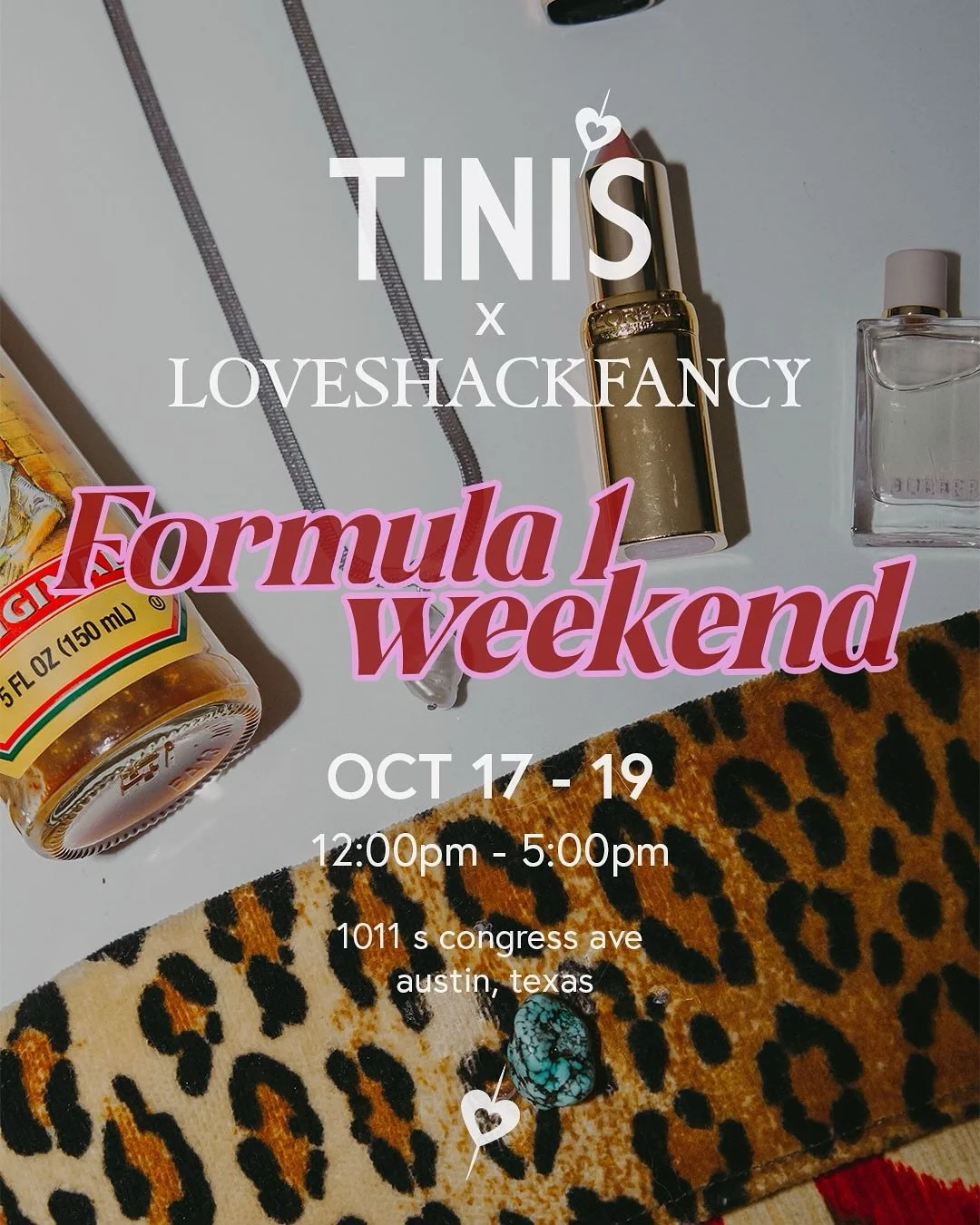 🏁in austin for F1 this weekend? 🏁

come out to @loveshackfancyaustin &amp; accessorize with a custom pearl charm necklace or bracelet while you shop !!

catch me there Friday - Sunday 12-5pm 💕

xoxo
Tini 🥋🍸