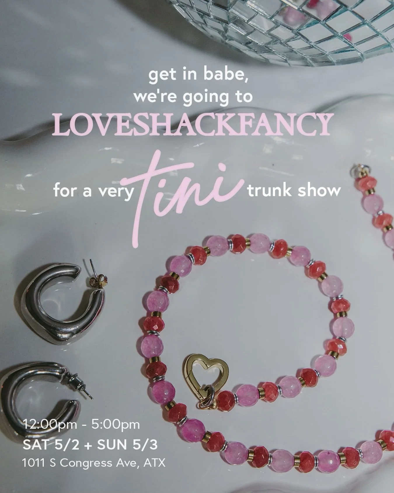 Say you&rsquo;ll be at @loveshackfancyaustin this weekend for a ~ TINI ~ trunk show 🤭

It&rsquo;s been a minute austin but I&rsquo;m back at one of my fav boutiques who&rsquo;s been a supporter from the beginning 

Working on some special pieces mak