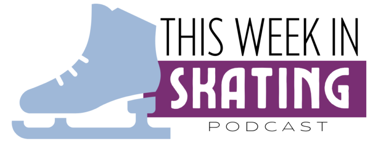 A ice skating with the words This Week in Skating Podcast