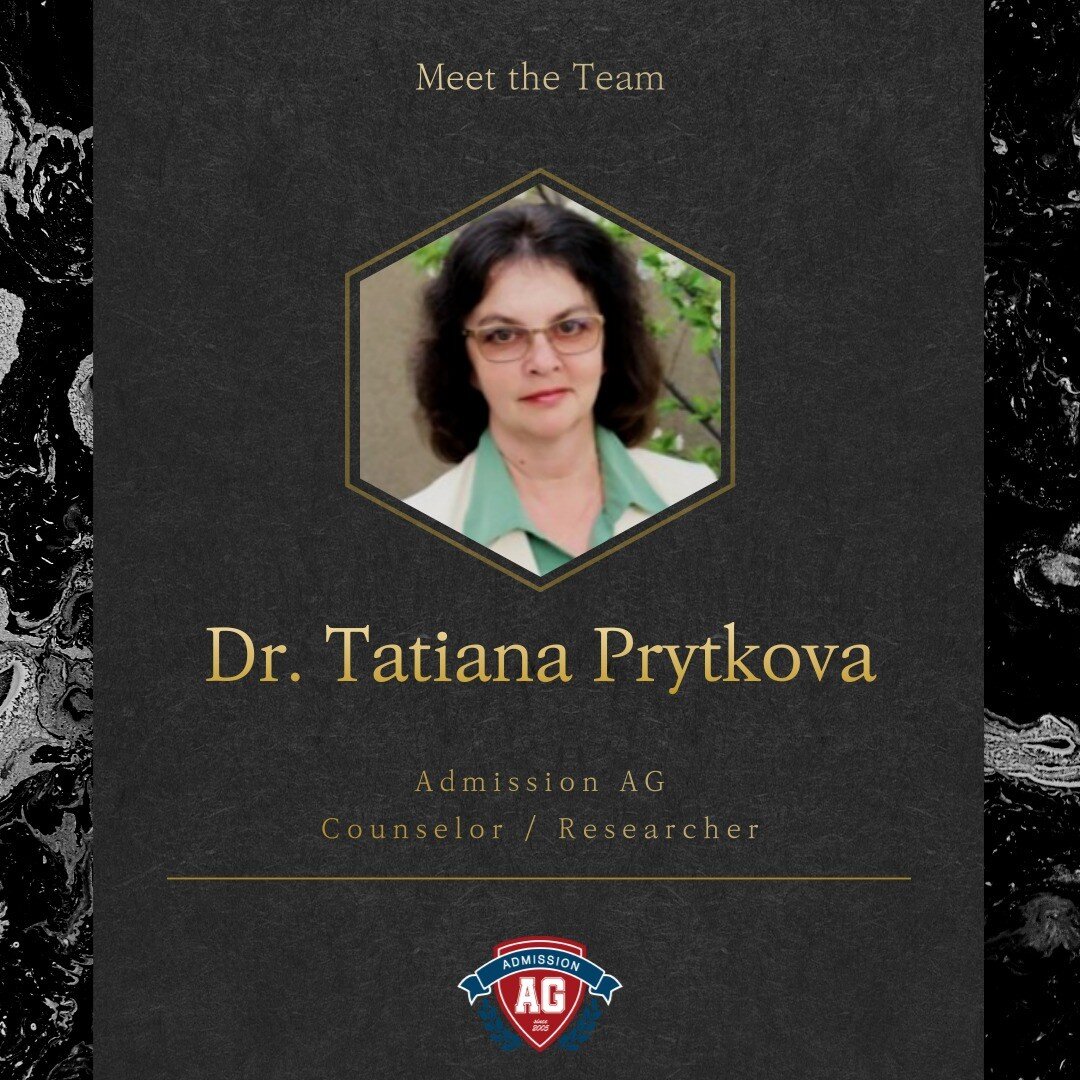 [MEET THE TEAM]
Admission AG introduces DR. TATIANA PRYTKOVA

She has more than fifteen years of experience in the field of computational structural biology and chemistry. She worked as a Professor of Chemistry at Chapman University and Principal Sci