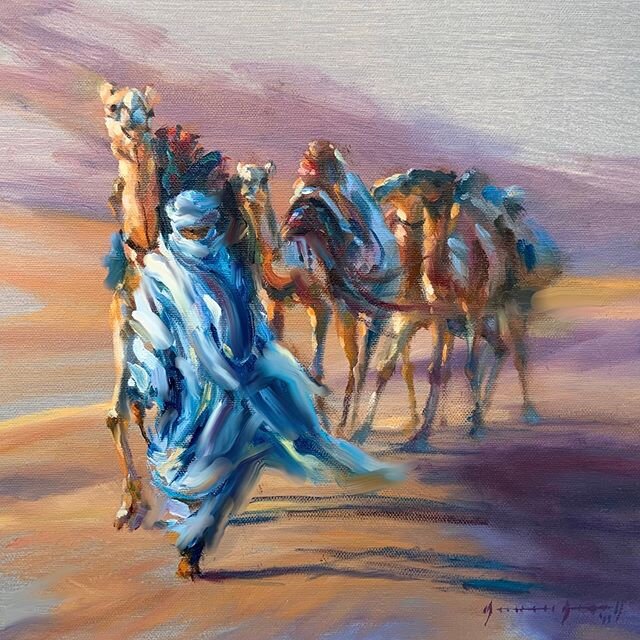 &lsquo;Journey Home&rsquo; oil on canvas (partial). @mestariaofficial @dubaiculture @desertart @mestariaofficial @dubaiculture @alfahidineighbourhood @artforumuae #artuae #mikearnoldart #mestaria #alfahidihistoricalneighbourhood #dubaiart #dubai #uae