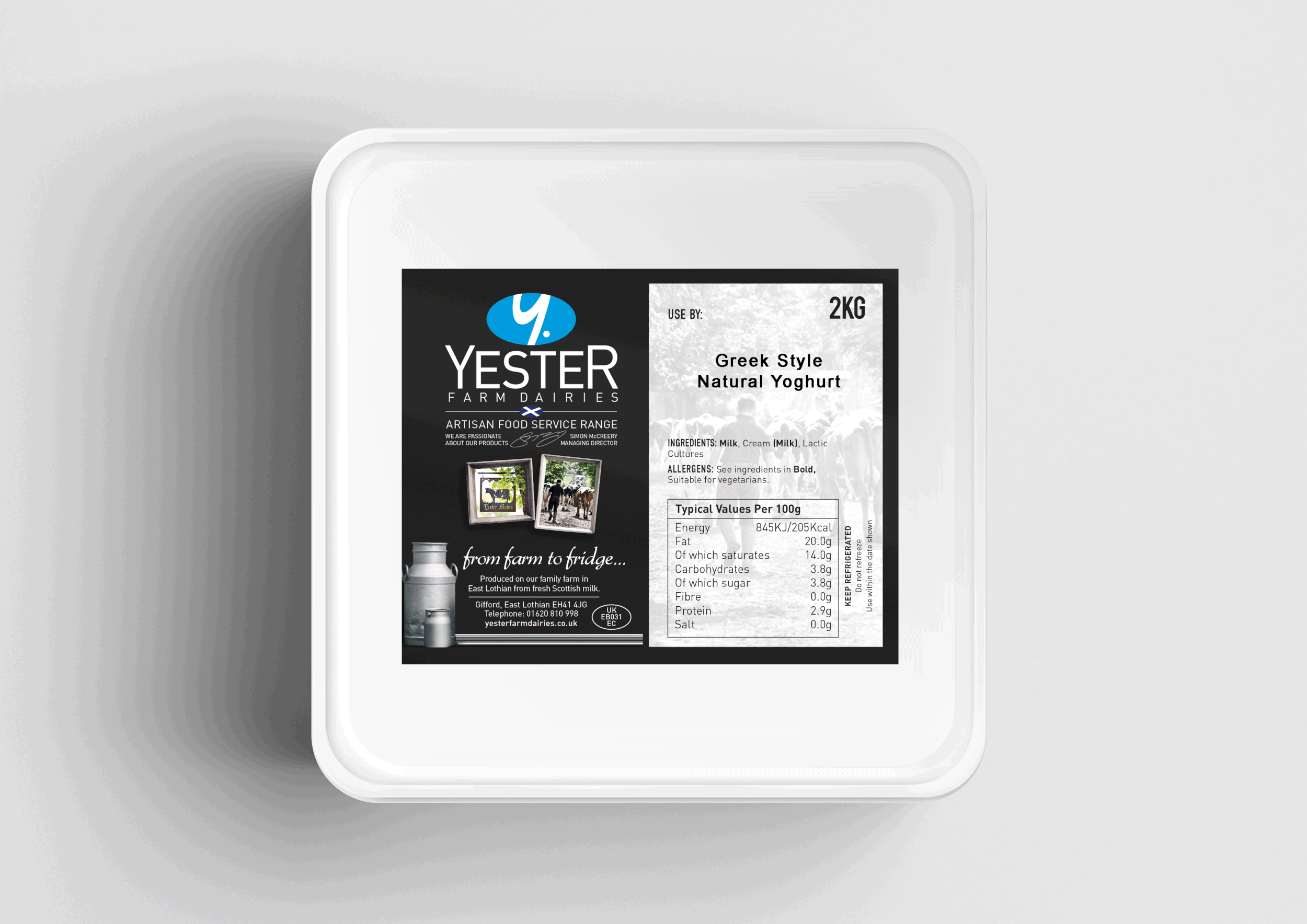 2kg Greek Style Natural Yoghurt