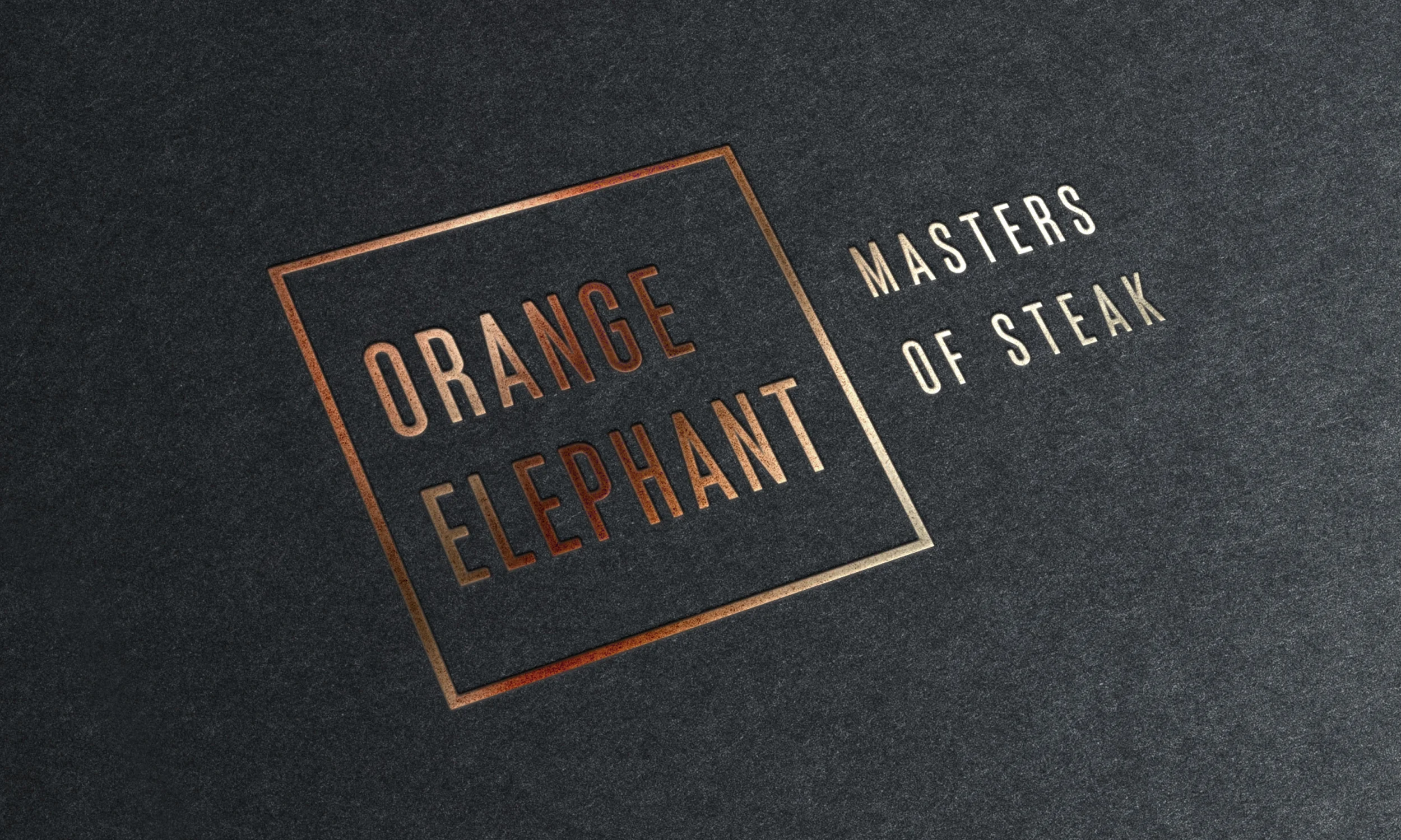 Orange Elephant brand identity graphic design.