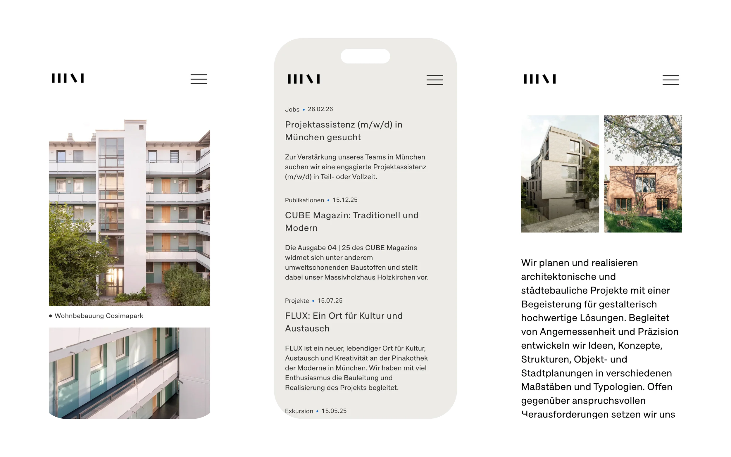 dreigegeneinen – Website Design, Mobile Screens, Christine Lange Berlin
