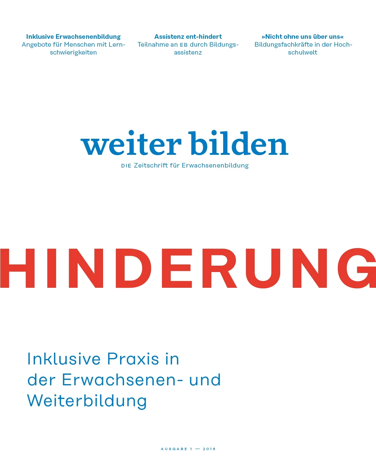 weiter bilden Magazin Cover 2019/1 »Enthinderung«, Editorial Design Christine Lange