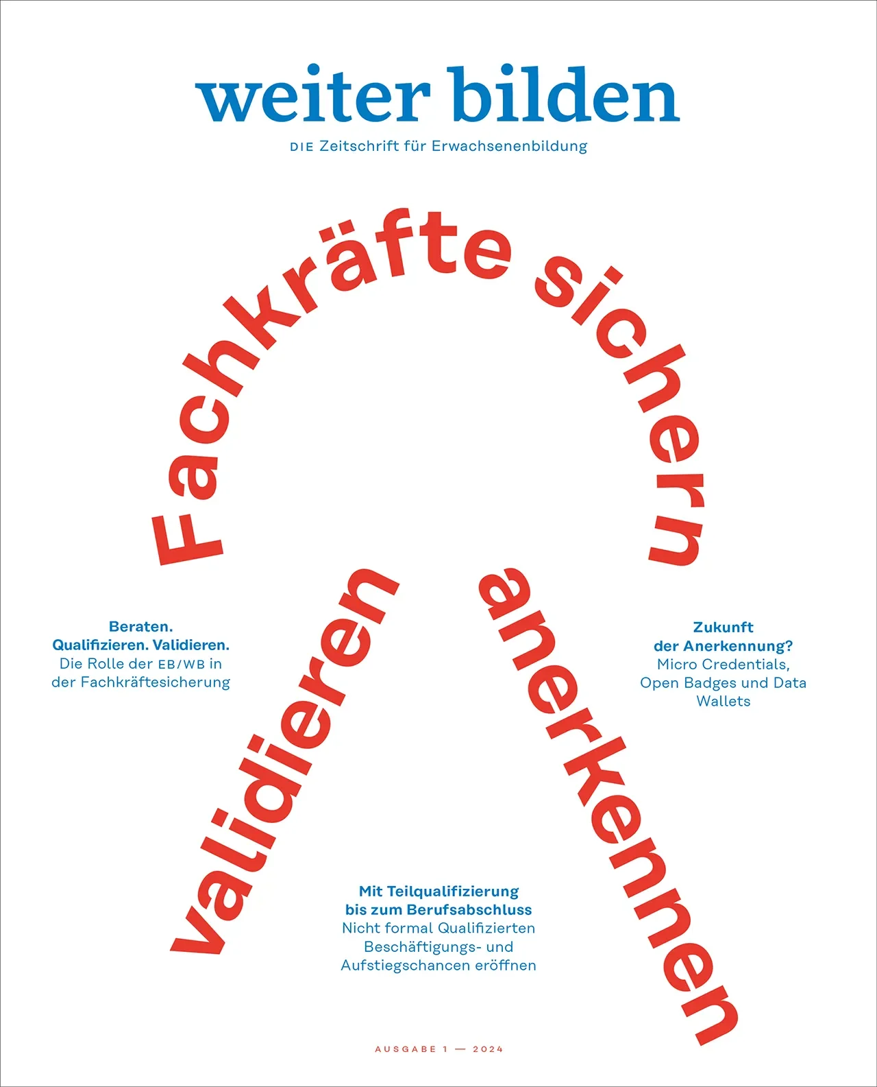 weiter bilden Magazin Cover 2024/1 »Fachkräfte sichern«, Editorial Design Christine Lange