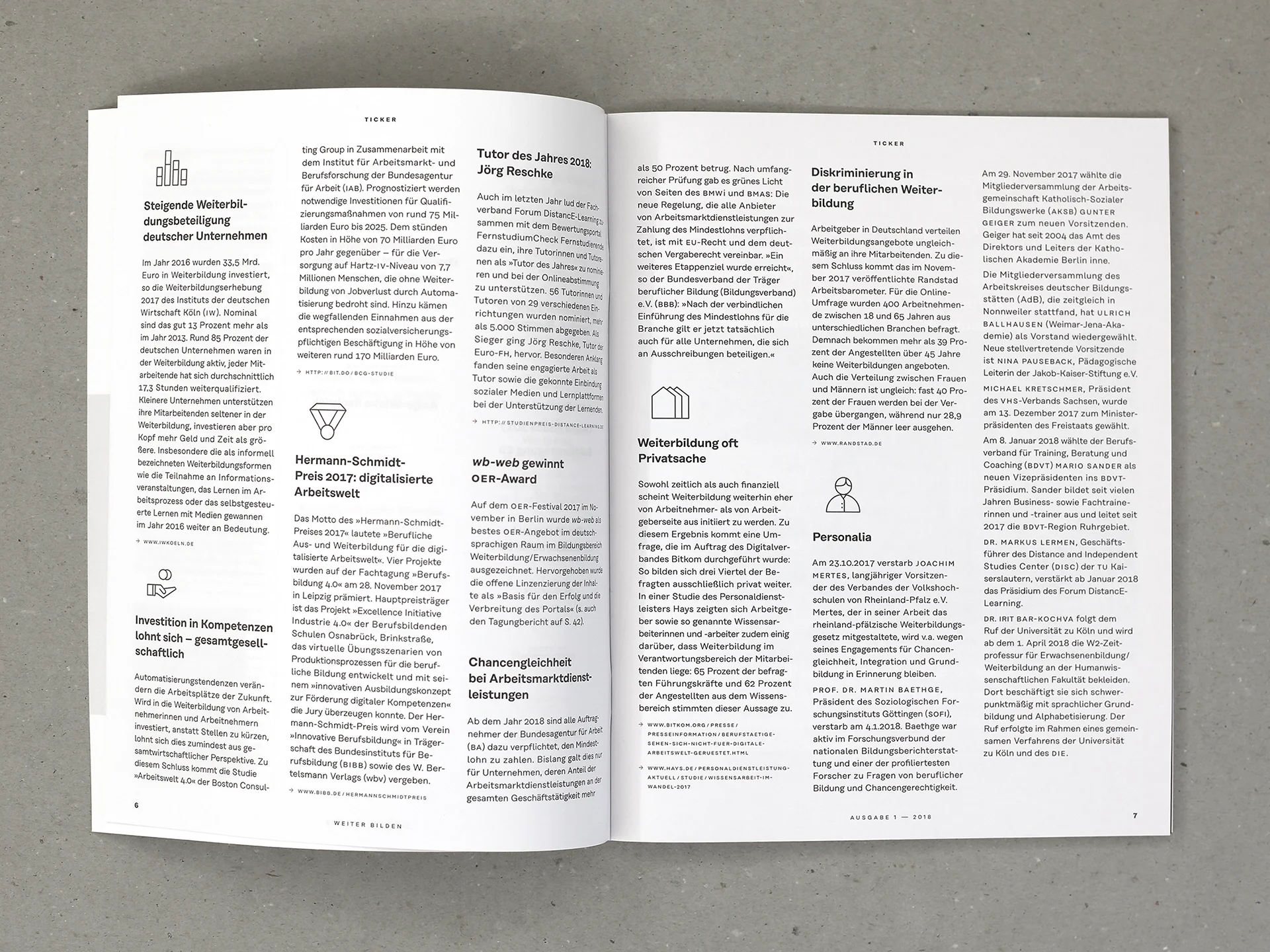 Christine Lange Editorial Design weiter bilden Magazin Neustart Relaunch Ticker