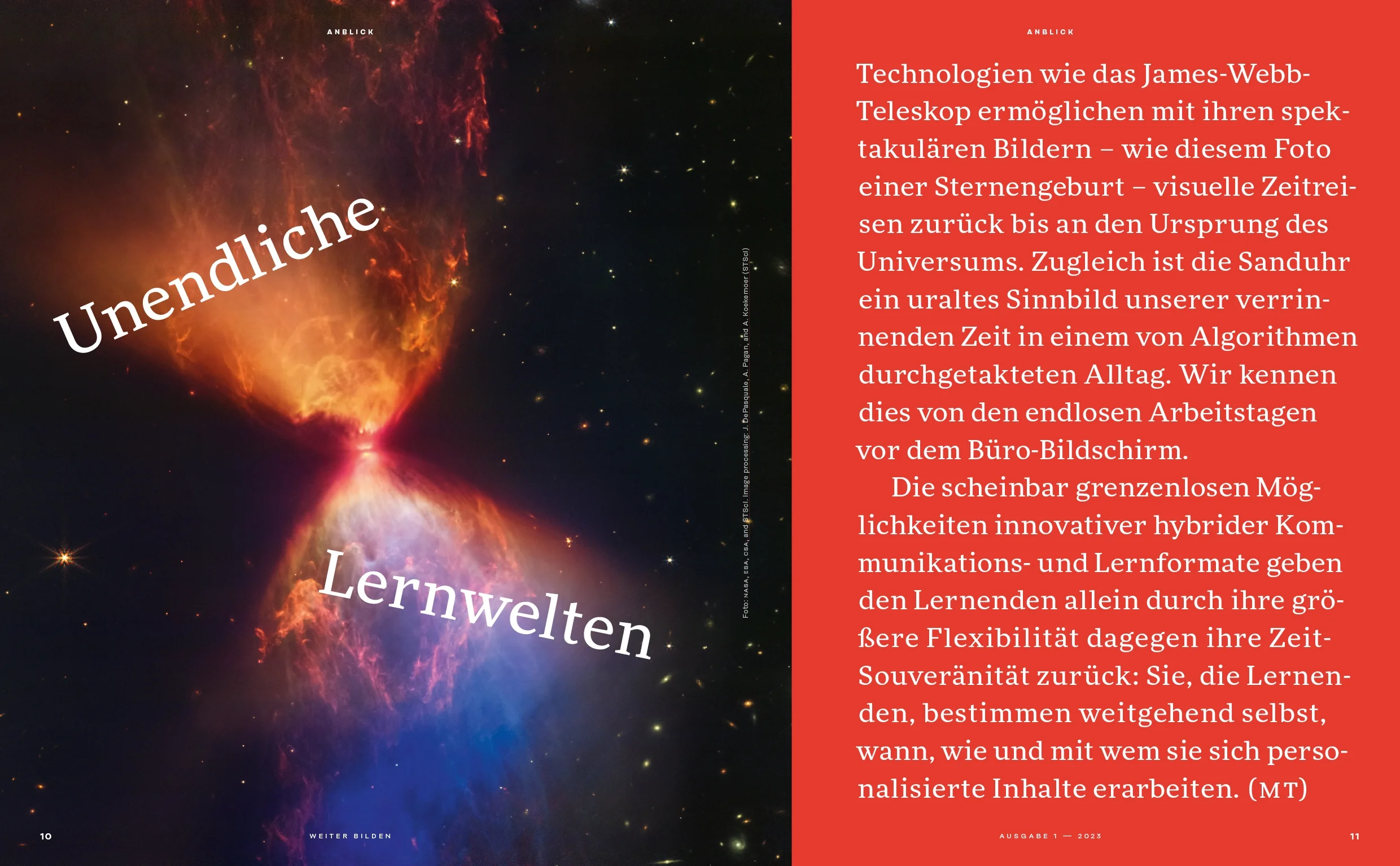 weiter bilden »blendend lernen?« – Innenseite, Magazinlayout Christine Lange