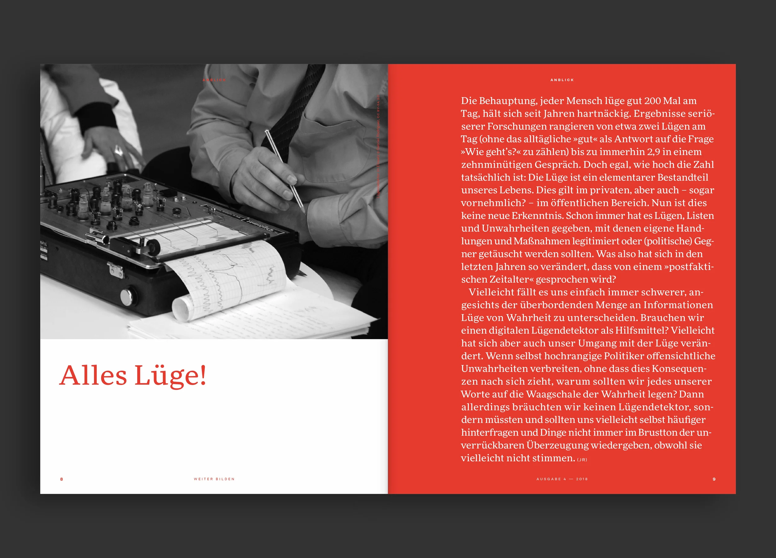 Christine Lange Studio für Gestaltung Editorial Design weiter bilden Magazin Fakt Fake Cover Design