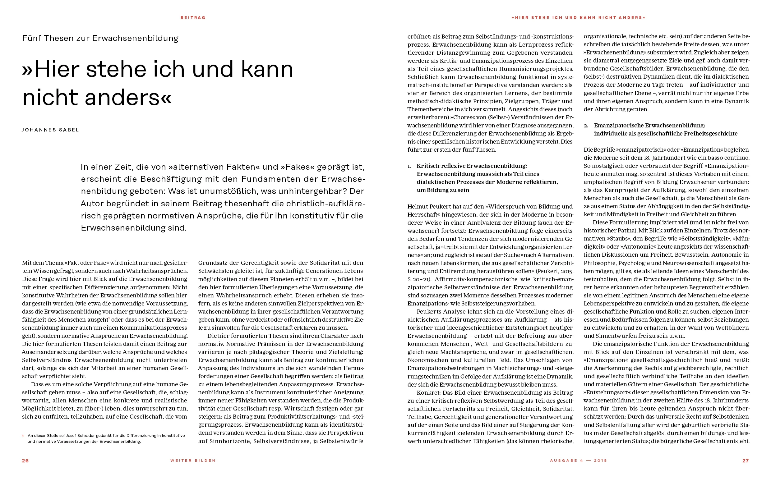 weiter bilden »Fakt Fake« – Innenseite, Magazinlayout Christine Lange