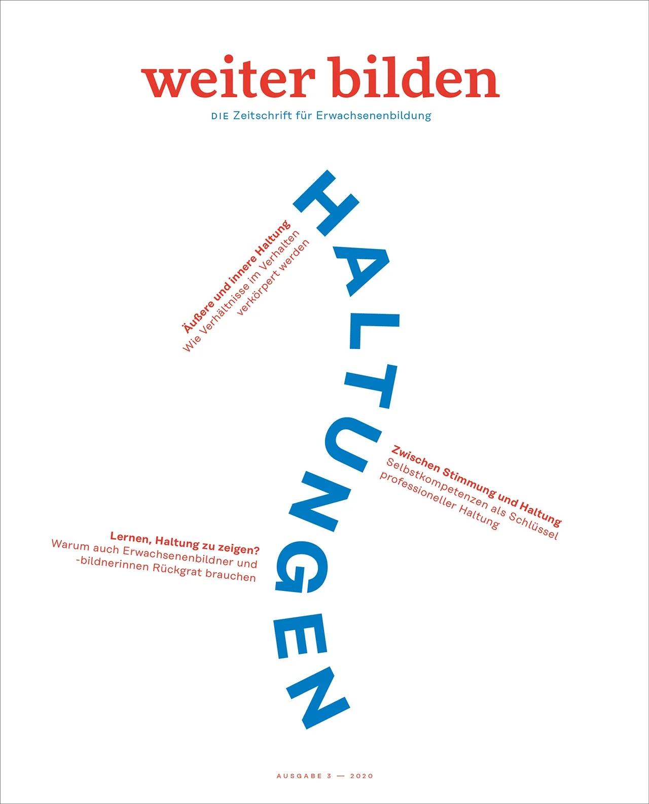 weiter bilden Magazin Cover 2020/3 »Haltungen«, Editorial Design Christine Lange