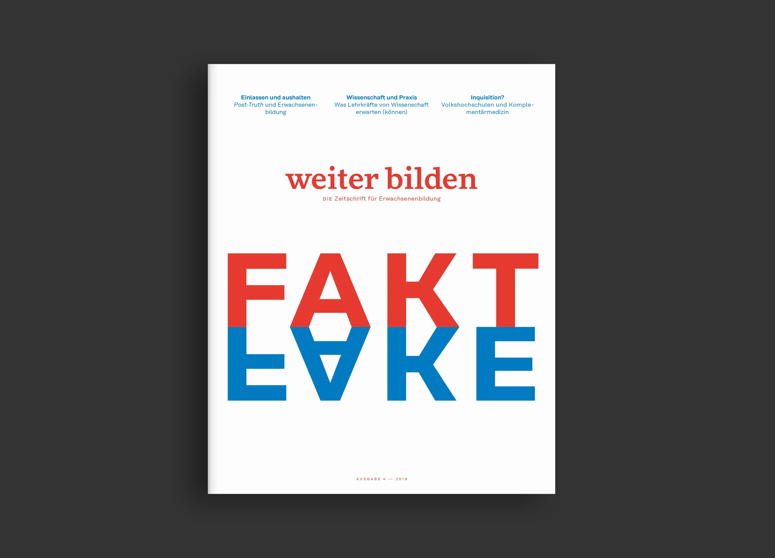 Christine Lange Studio für Gestaltung Editorial Design weiter bilden Magazin Fakt Fake Cover Design