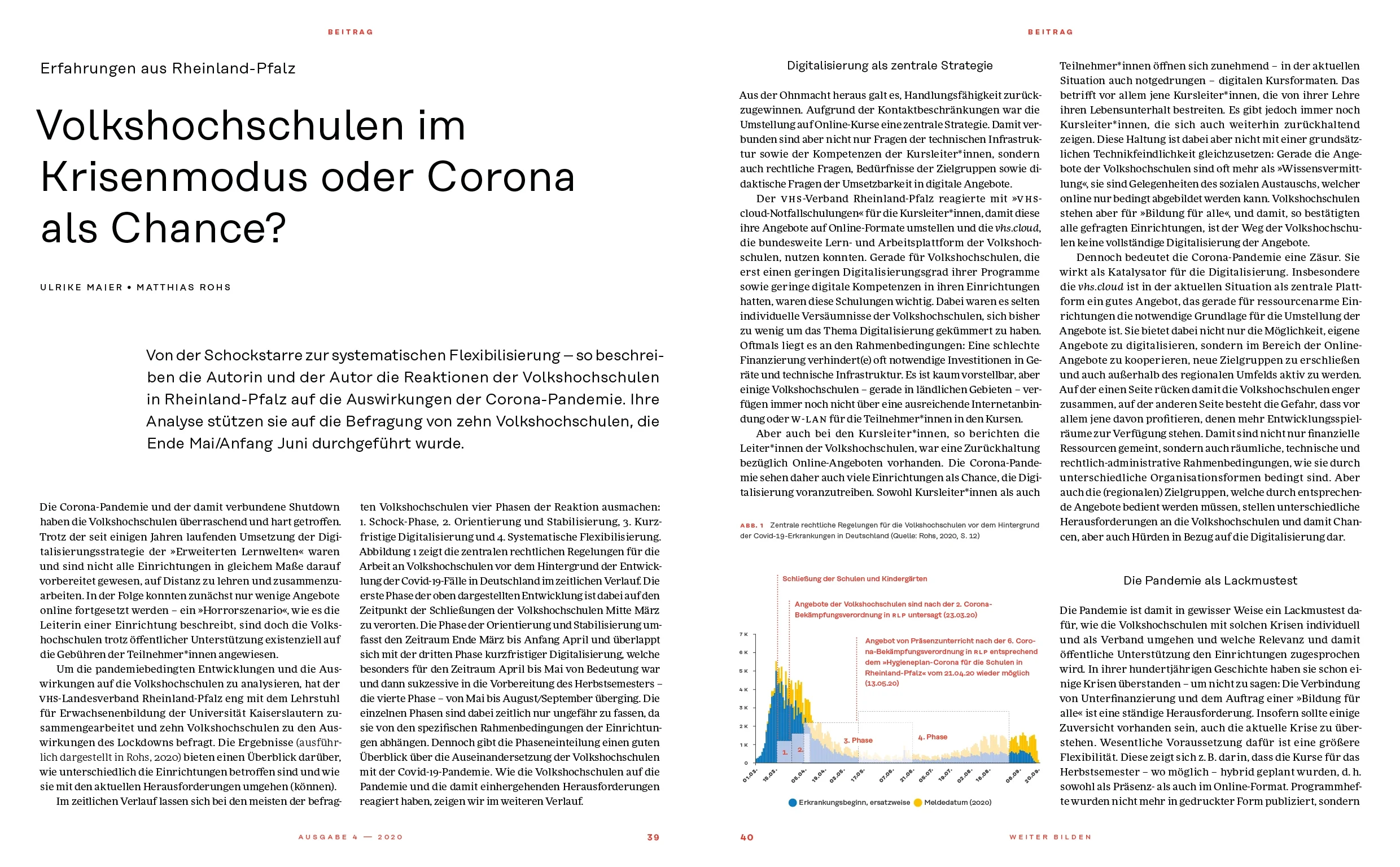 weiter bilden »Krise & Chance« – Doppelseite 3, Magazinlayout Christine Lange