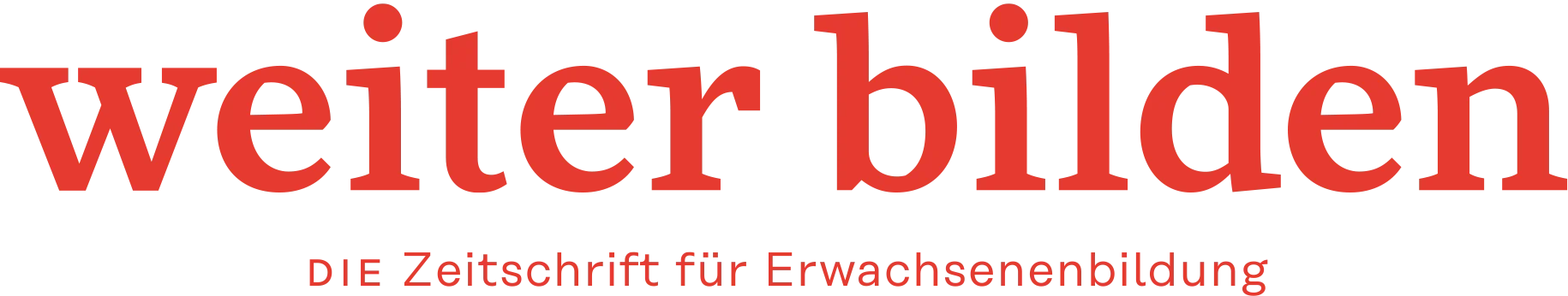 weiter bilden – Logo und Signet mit Subline, Editorial Design Christine Lange