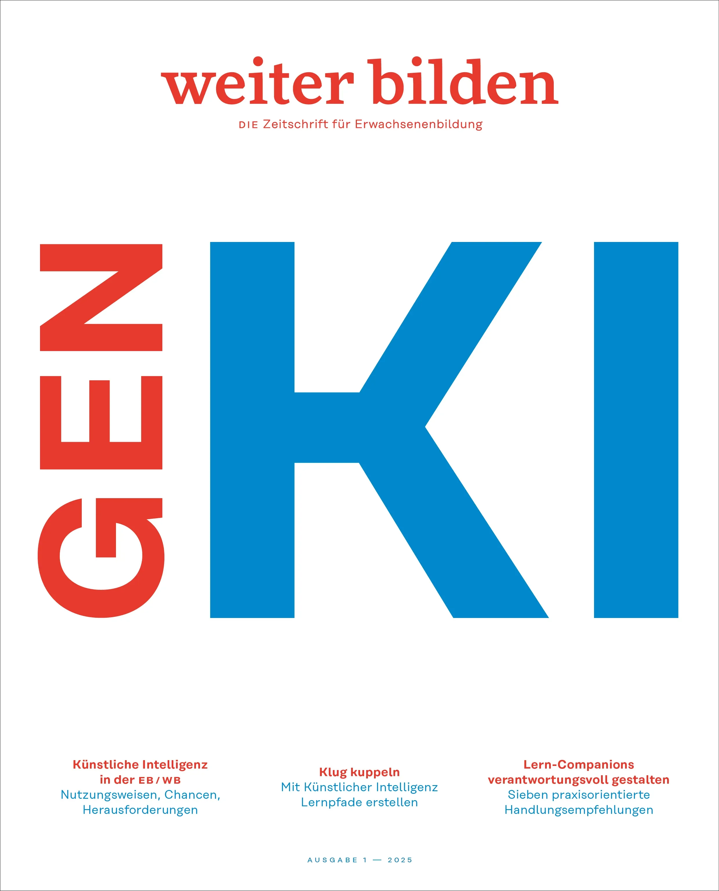 weiter bilden Magazin Cover 2025/1 »GEN KI«, Editorial Design Christine Lange