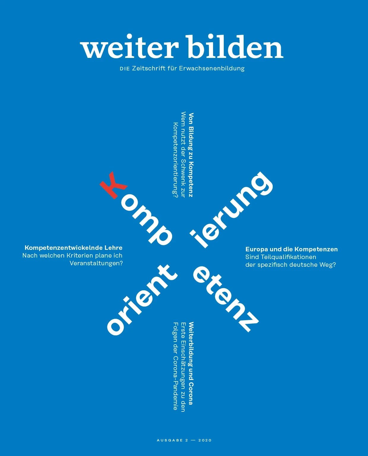 weiter bilden Magazin Cover 2020/2 »Kompetenzorientierung«, Editorial Design Christine Lange
