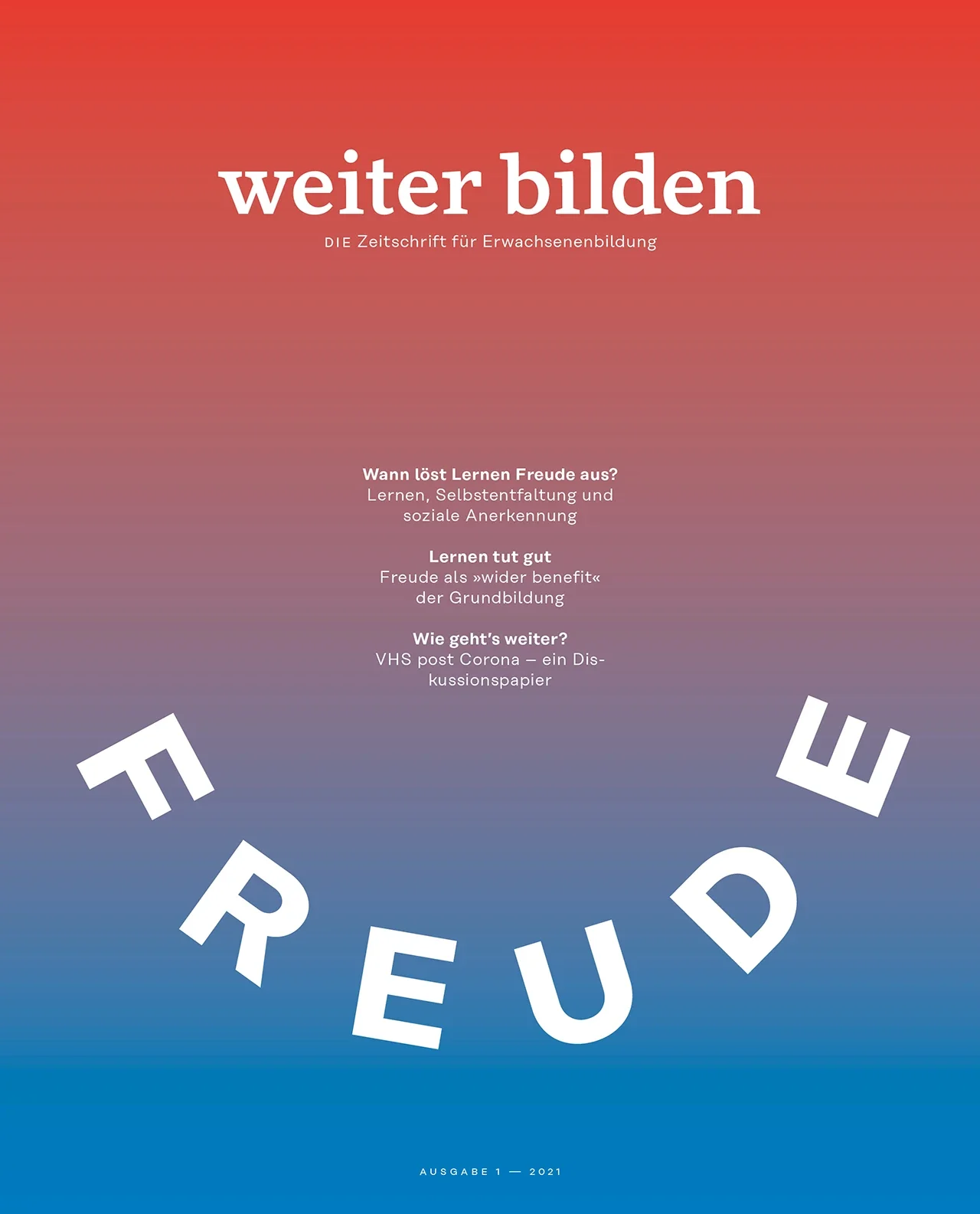 weiter bilden Magazin Cover 2021/1 »Freude«, Editorial Design Christine Lange