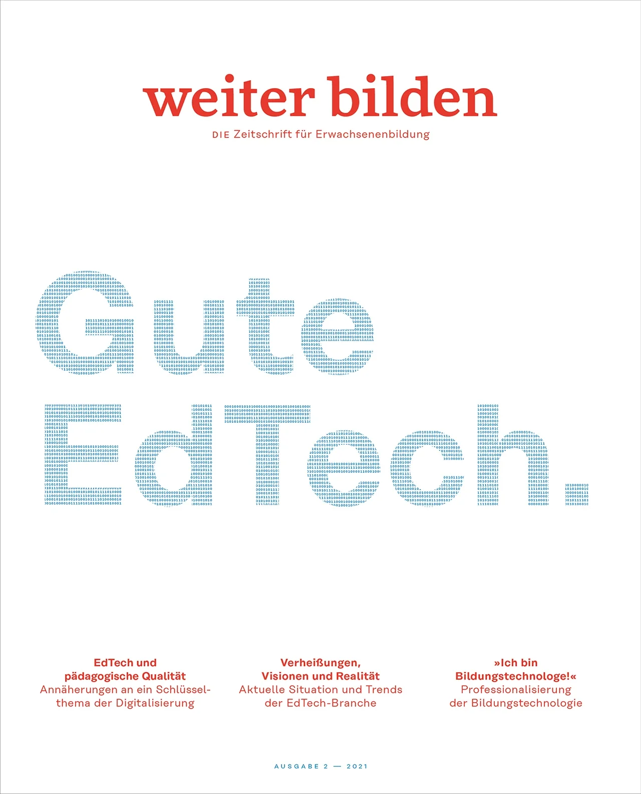 weiter bilden Magazin Cover 2021/2 »Gute EdTech«, Editorial Design Christine Lange