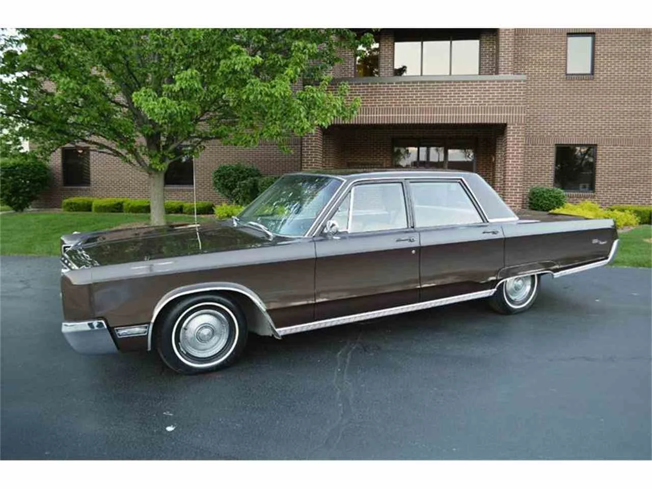 Blake's first car, 1967 Chrysler Newport. Blake's was gold with a black top. But besides the color, this body is identical.