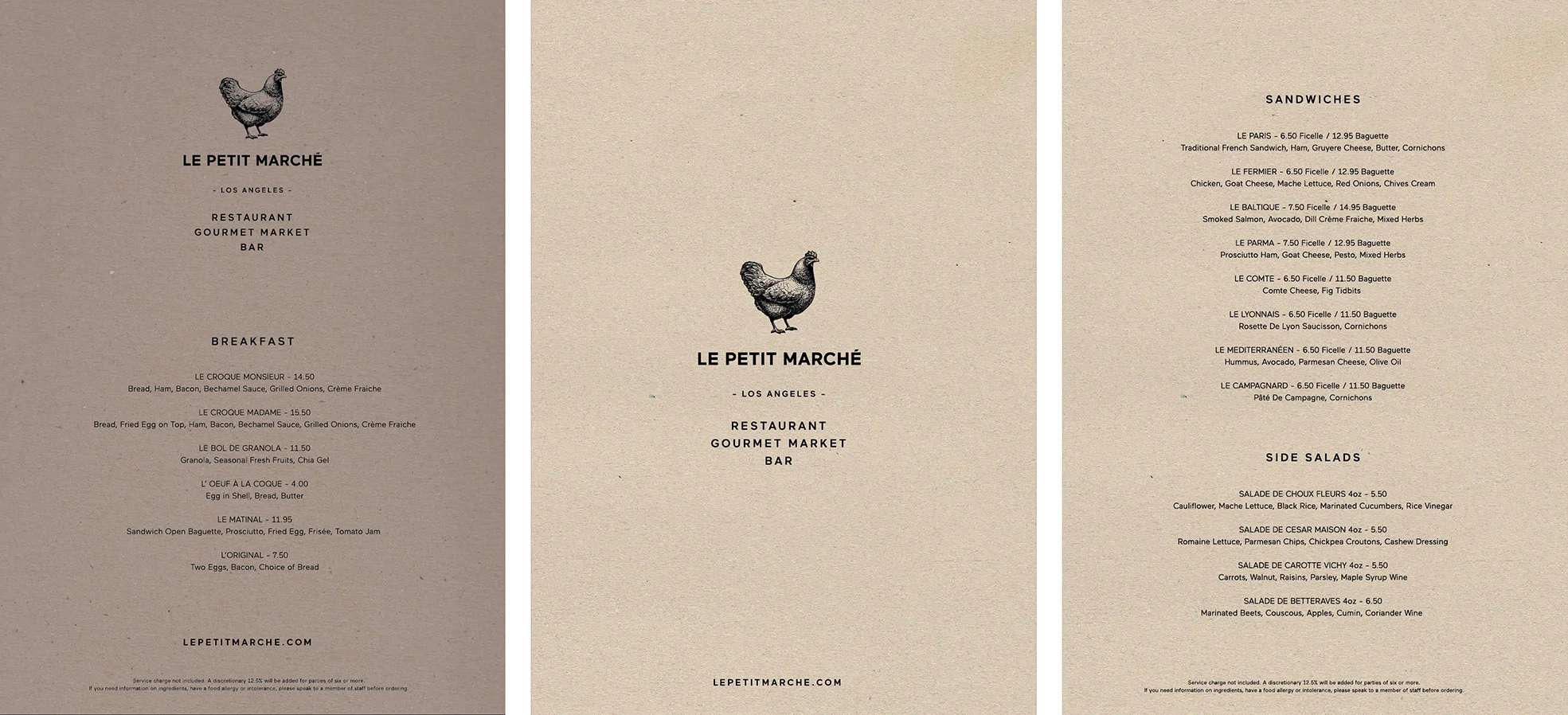 Set of menus and listings in different recycled papers…