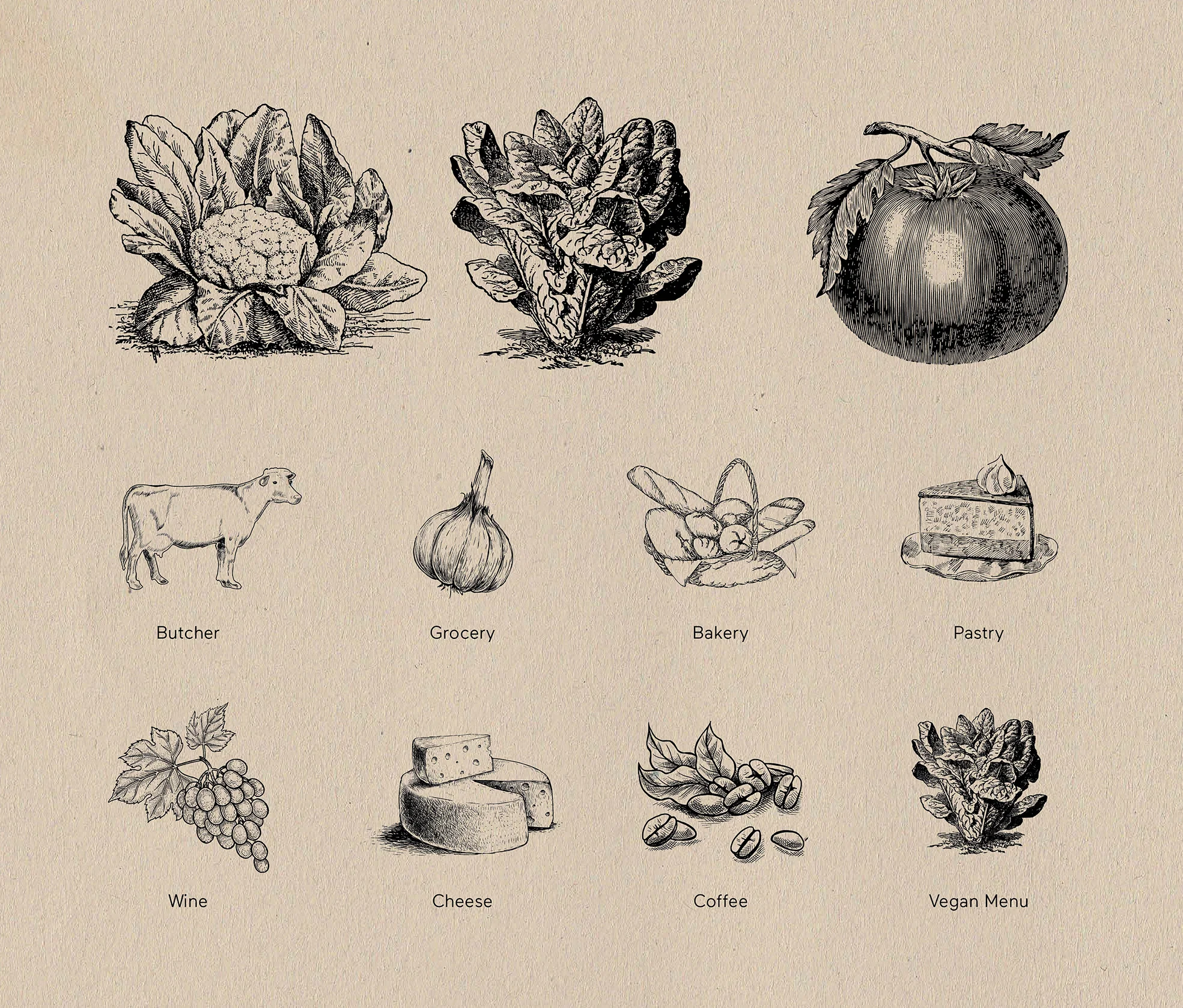 Wayfinding, signage and communication made of vectorized vintage illustrations…
