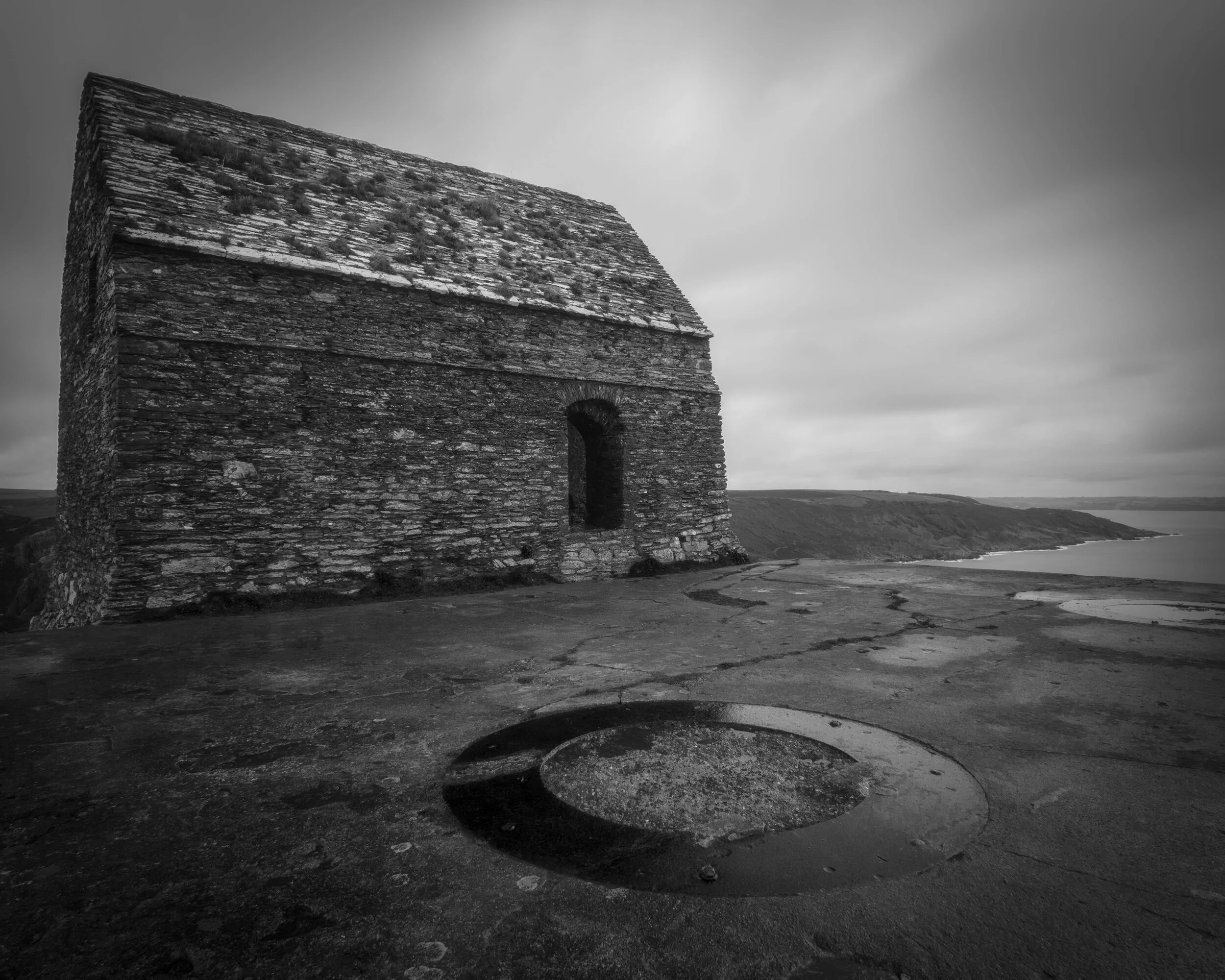 The chapel offers shots from behind back to the headland, not just leading up to