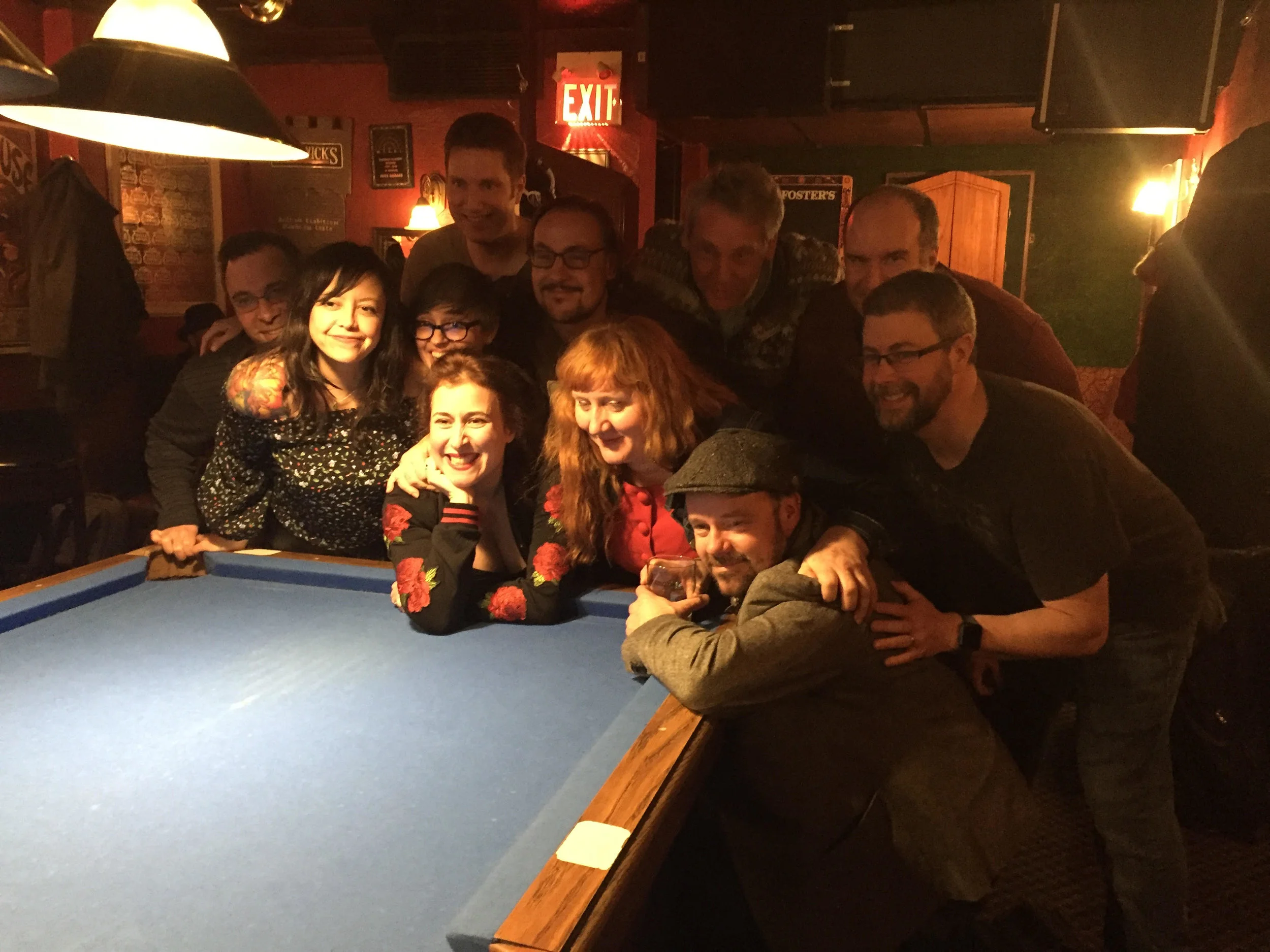 Some of the Interlog Alumni posed for a picture at the Artful Dodger