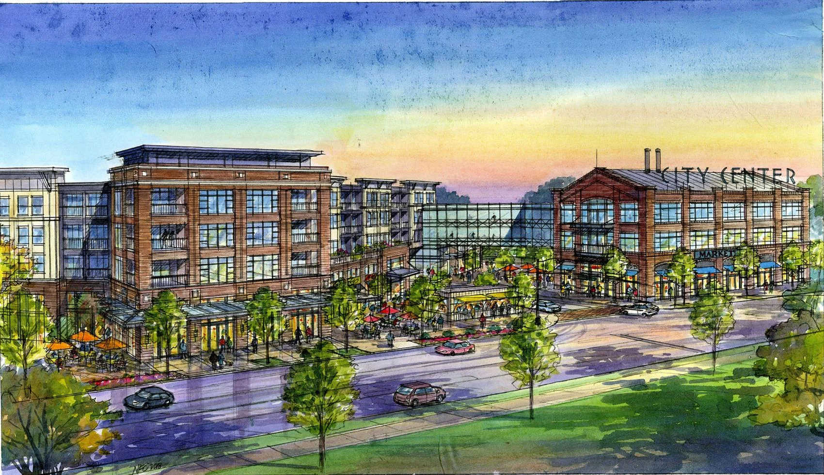 SJ Collins rendering of Southern Skillet Plaza