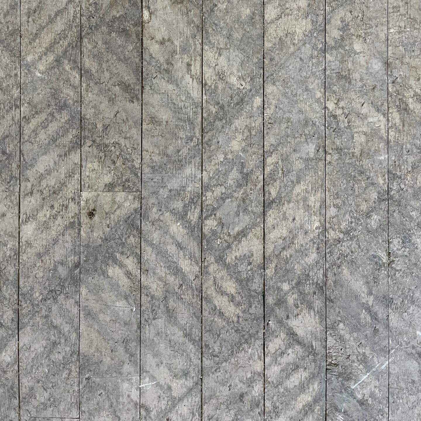 The pattern of a parquet floor imprinted onto the subfloor planks that were below it. The layers that are uncovered during demolition can be pretty fascinating. 
-
-
-
-
#brooklyntownhouse #architecture #townhouserenovation #
#renovation