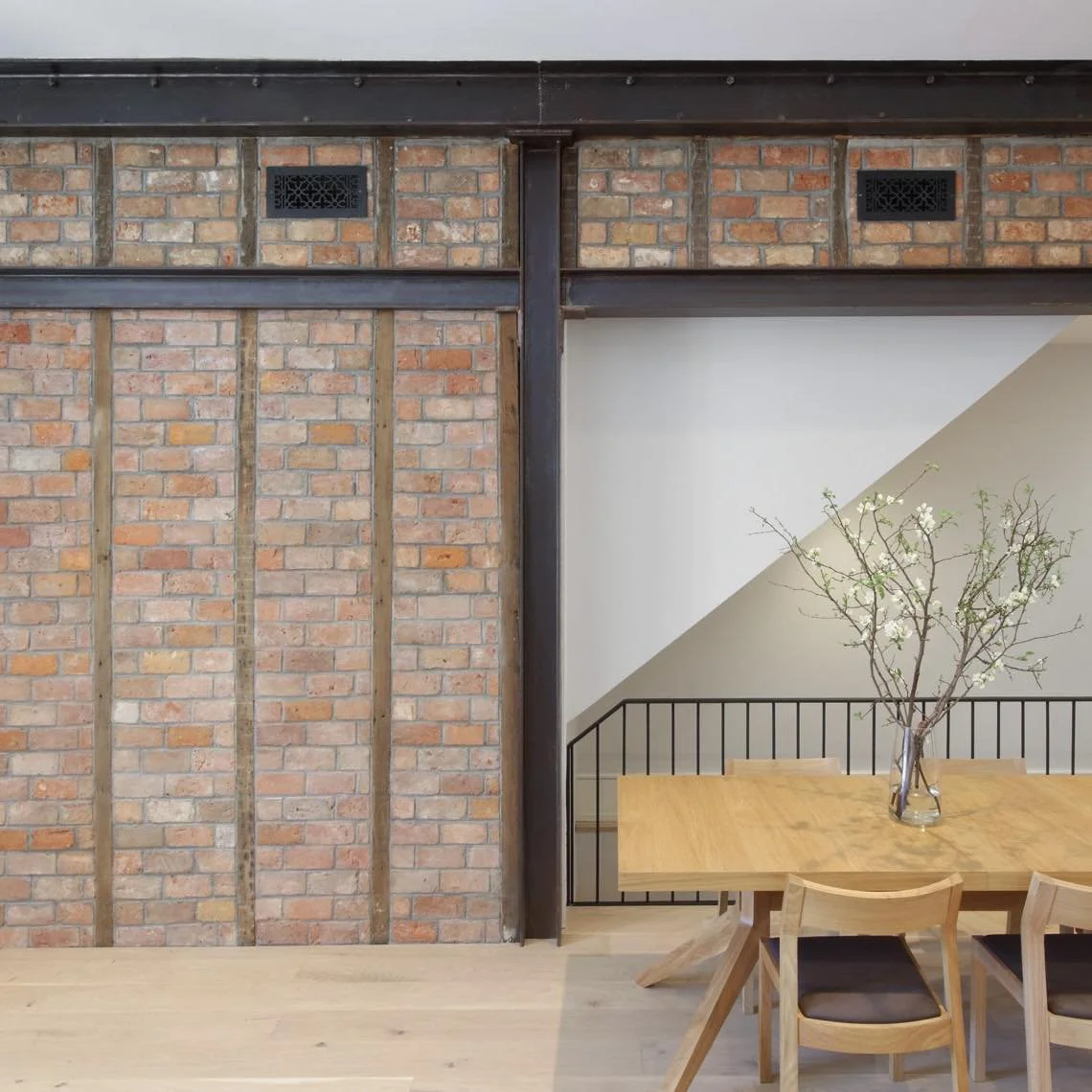 Old wood frame buildings in NYC often had brick infill between the wood studs of the exterior walls. This was called &ldquo;nogging&rdquo; and added some degree of fire resistance to the exterior envelope of the building. In select areas of this proj