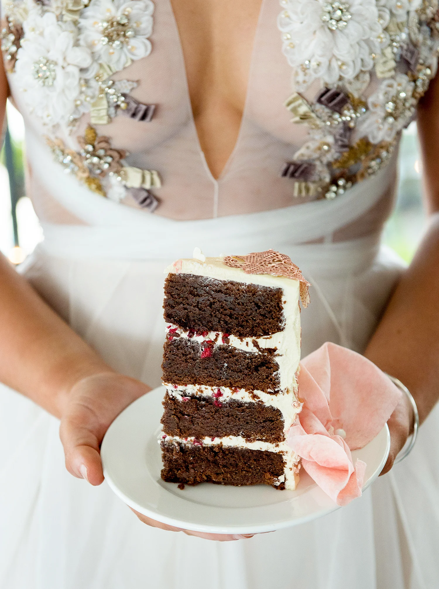 Venue: South Bank Beergarden Stylist/Coordinator: Blushing Events Photographer: Nicole Barralet Photography @nicolebarraletphoto Models: Taytum & Kirra Green Cake: Confetti Cake Co. Gowns: White By Gossip Gowns