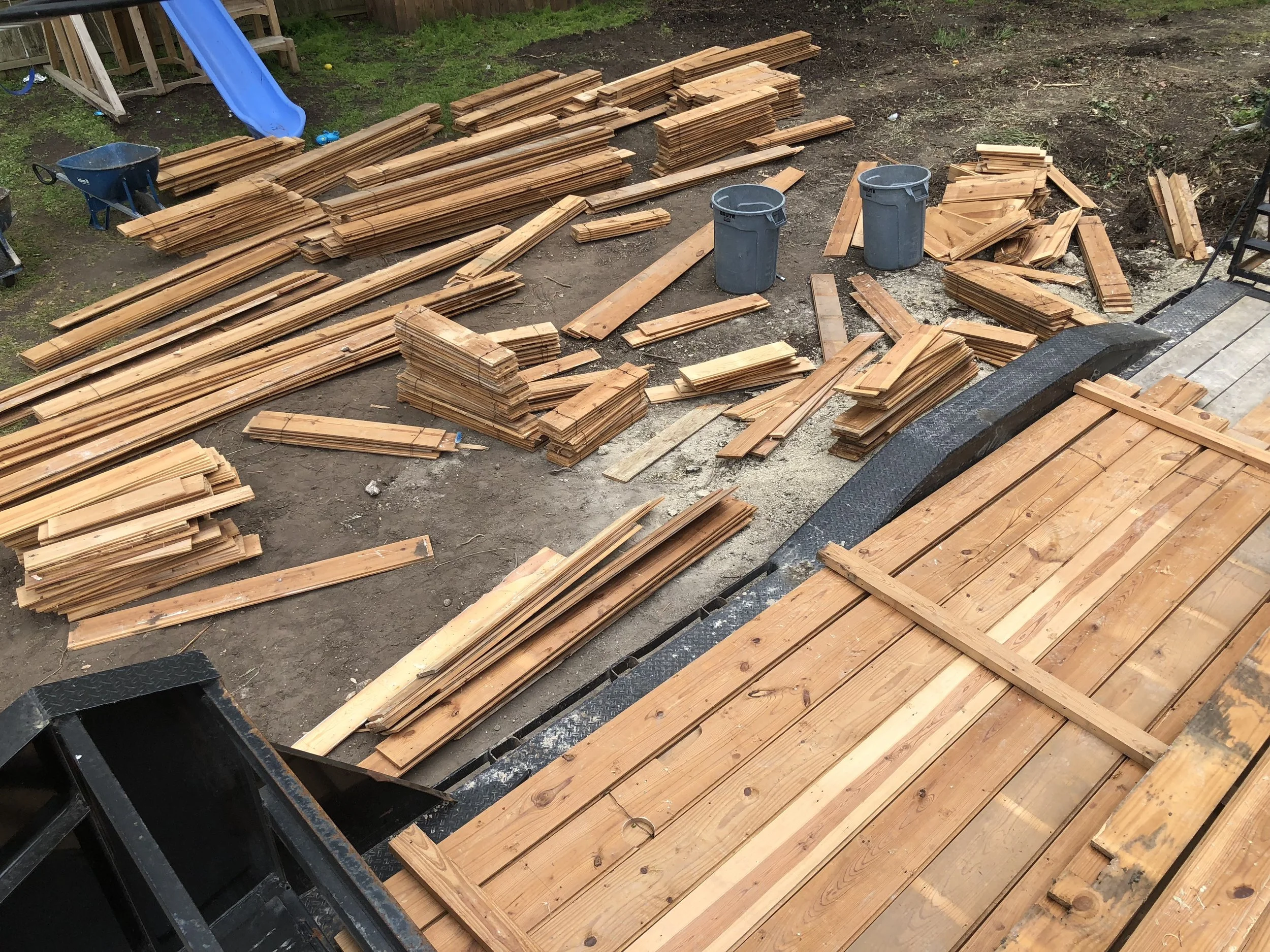 Look at all that salvaged shiplap!