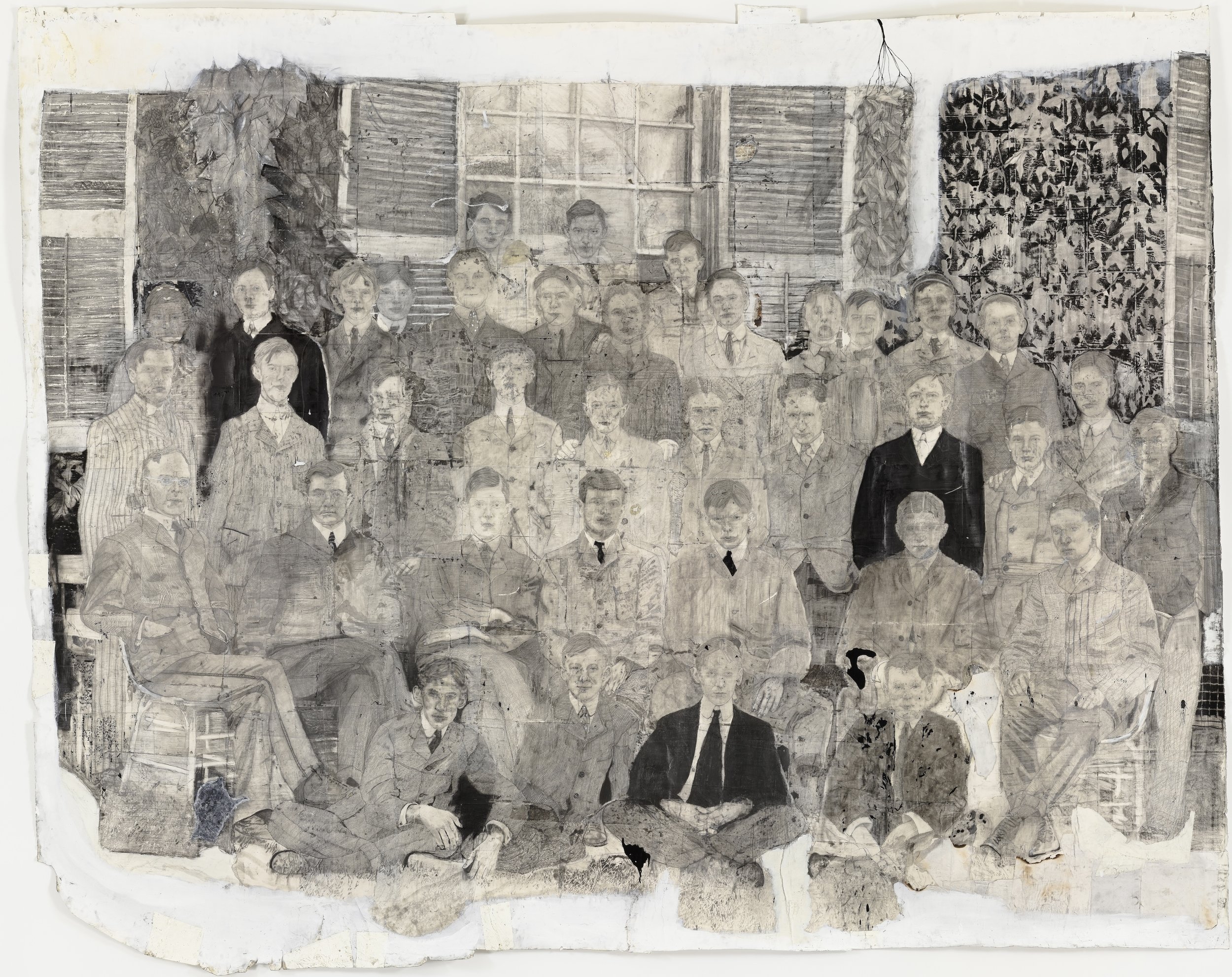  BROOKLYN INSTITUTE OF FASHION AND CURATORIAL STUDIES, mixed media on paper, 122X154 in. 310X391 cm. 2012 