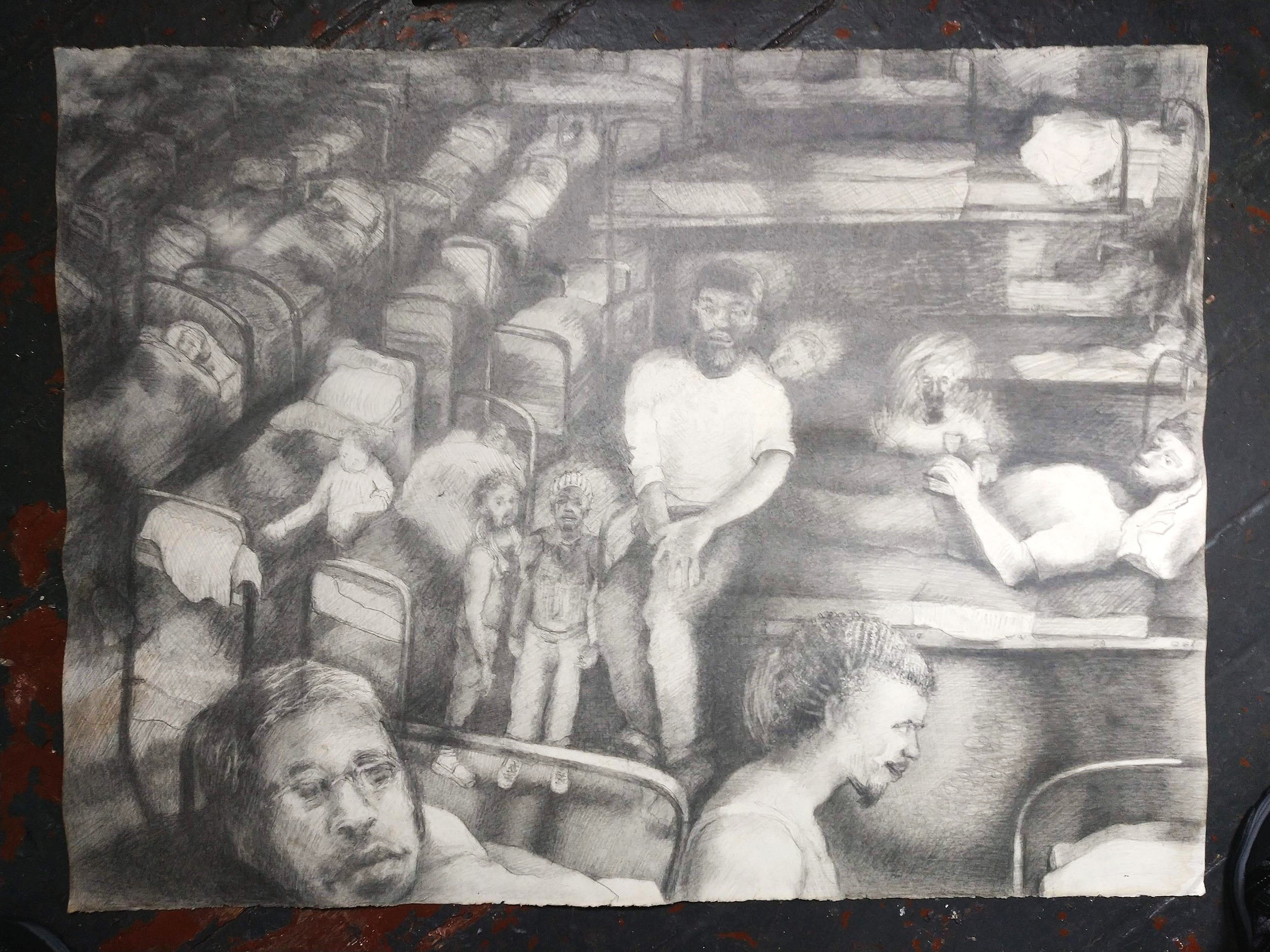 Study for: to keep calmness and deadness separate  (graphite)   22" x 30"