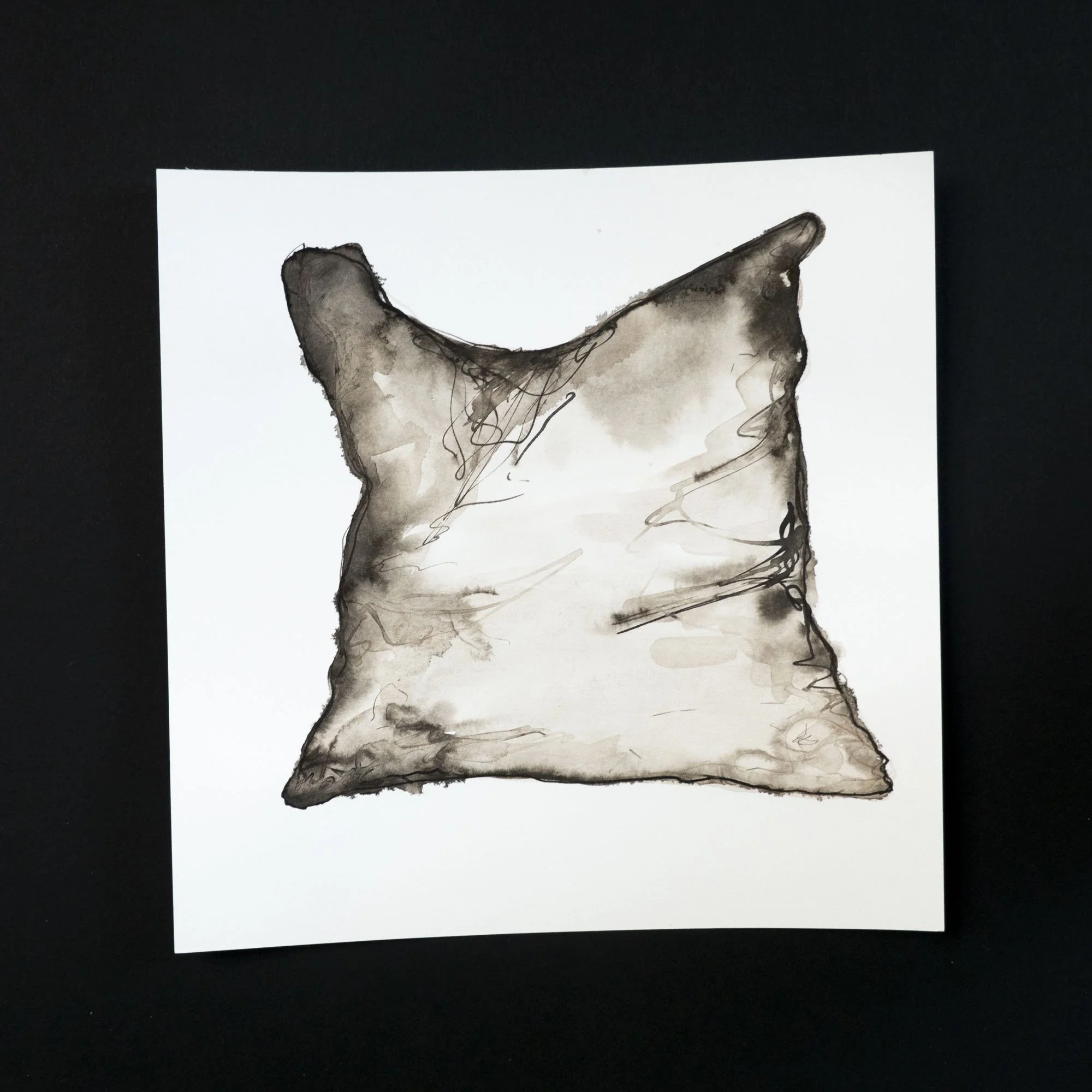 Ink drawing of a pillow