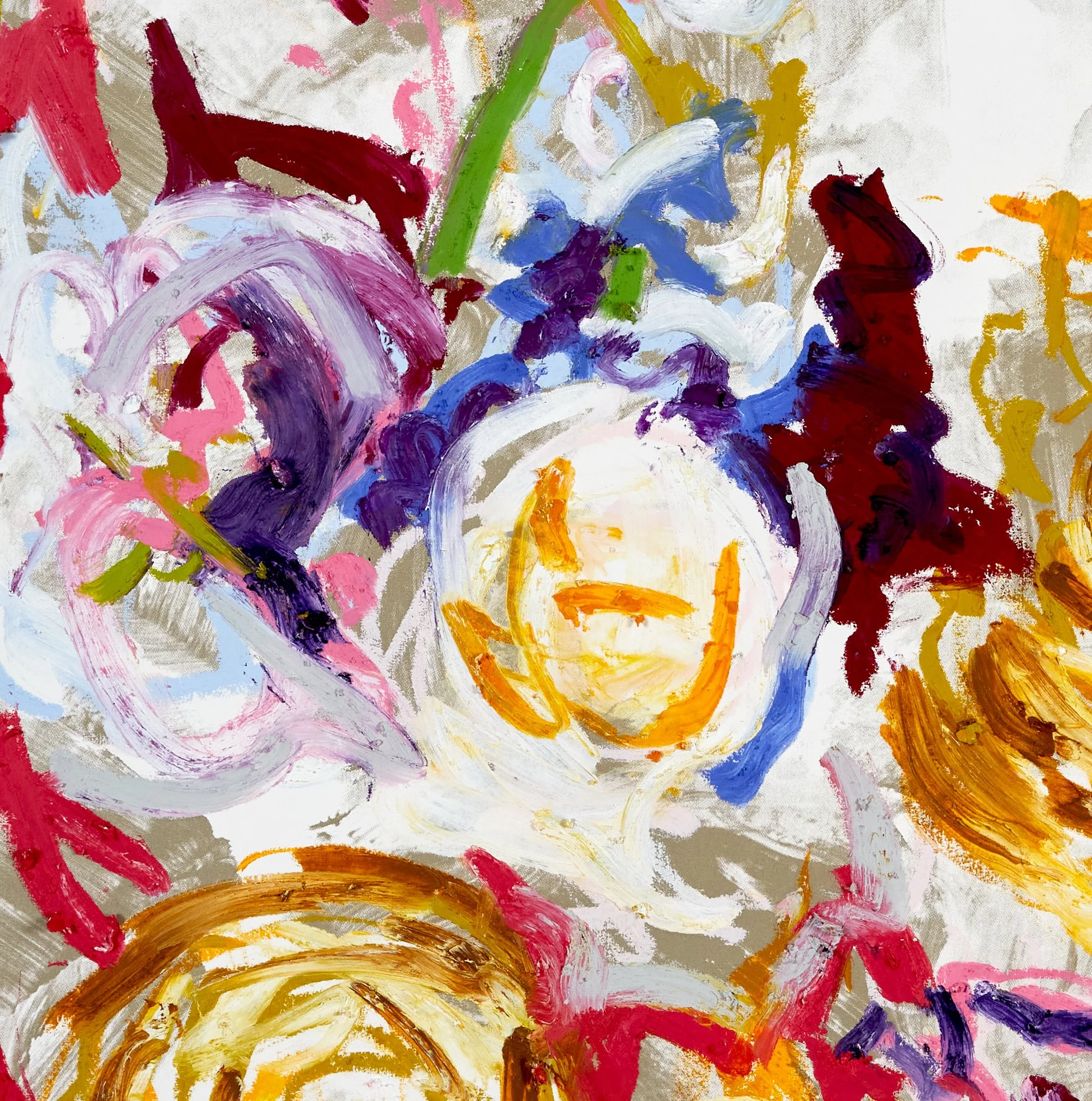 Everhart - Becoming Someone Else - Analogous Yellow, Magenta, and Blue, Oil Stick over Quartz Monoprint on Paper, 30 x 40 inches, 2023 DETAIL.jpeg