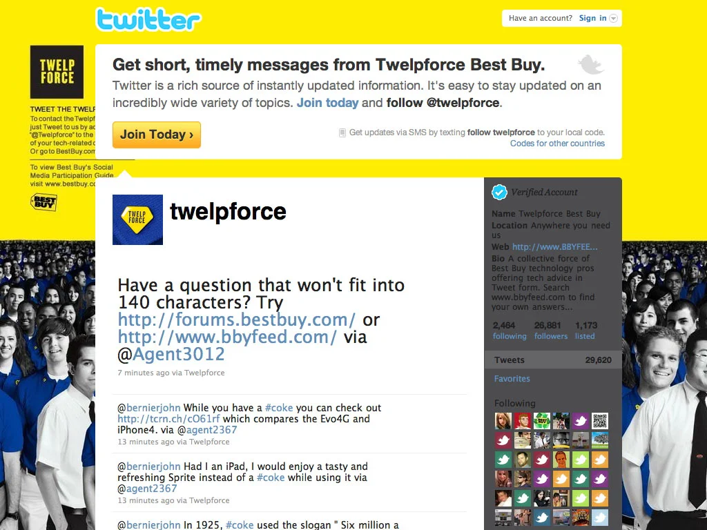  Any Blueshirt who passed HR and legal muster could tweet advice and responses to customer posts. 