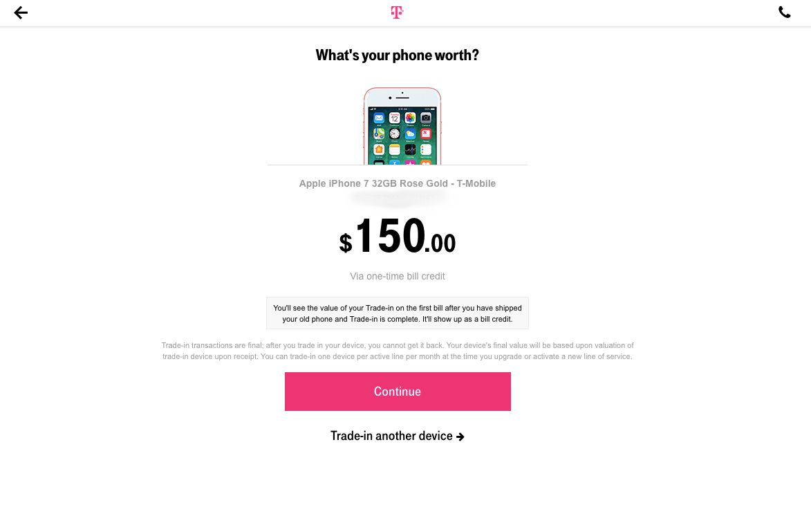 Copywriting Purchase Flow, T-Mobile