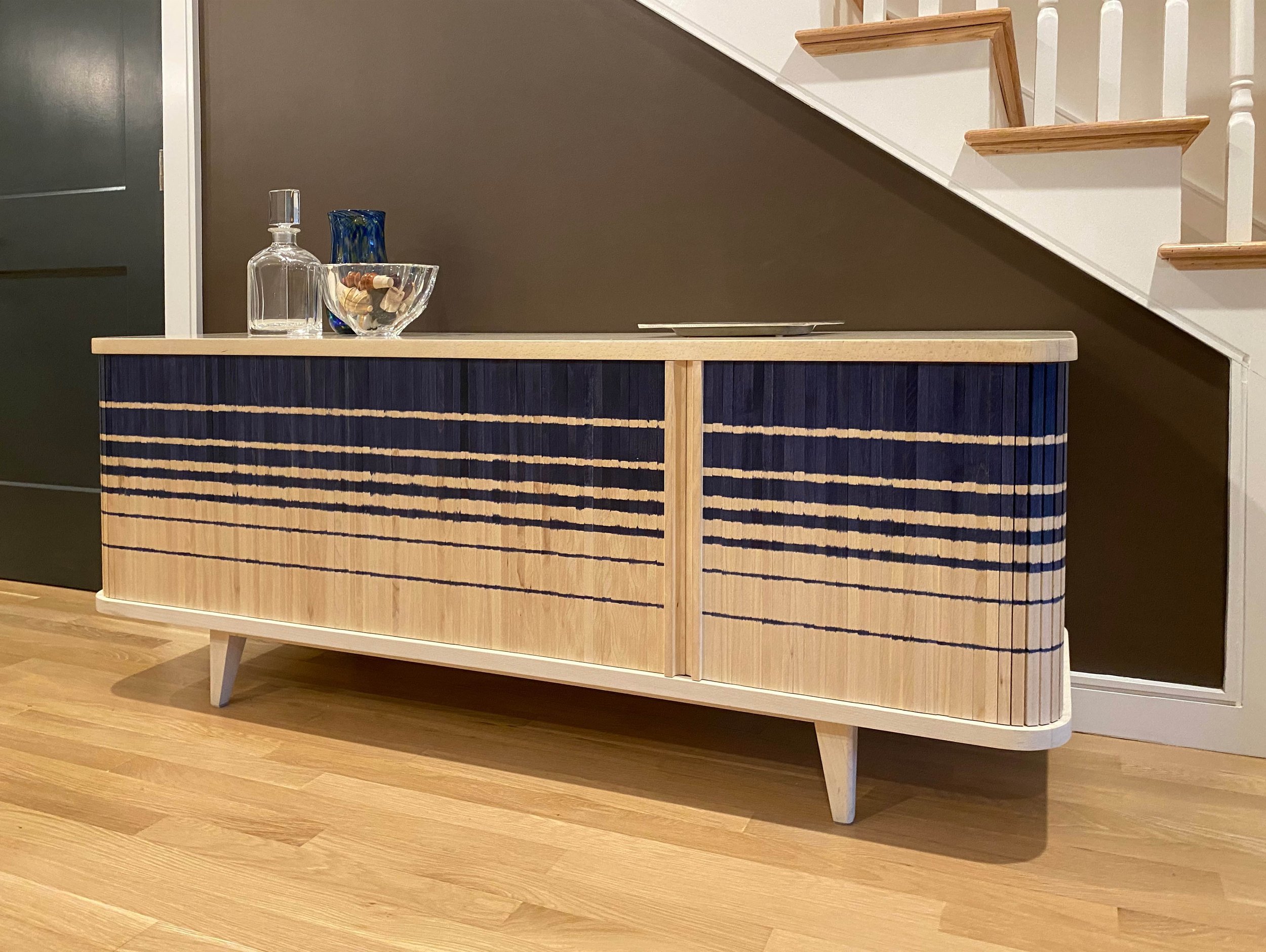 Ikat Credenza - Cobalt Blue on Maple