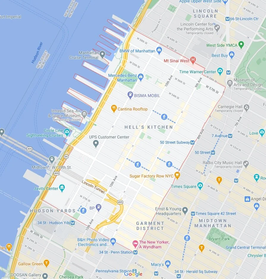 红线内是曼哈顿中城西