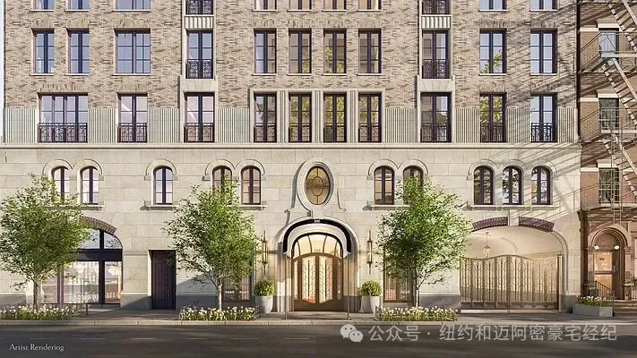 200 West 88th 建筑入口与住宅立面效果图