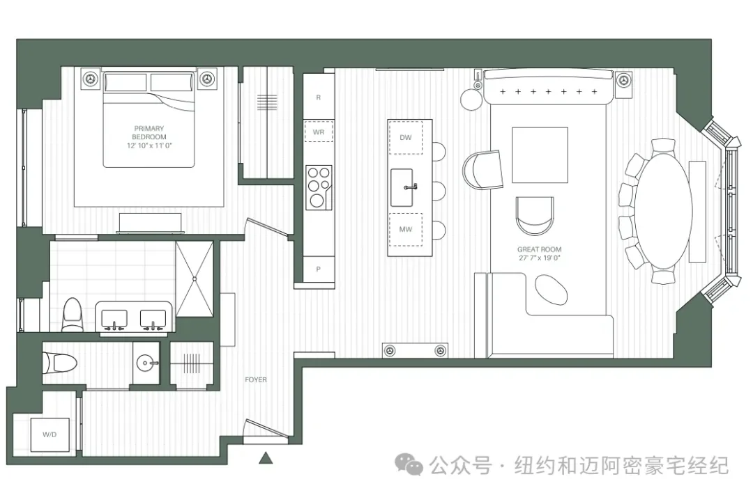 Parc Beaufort 一居室挑高平面图